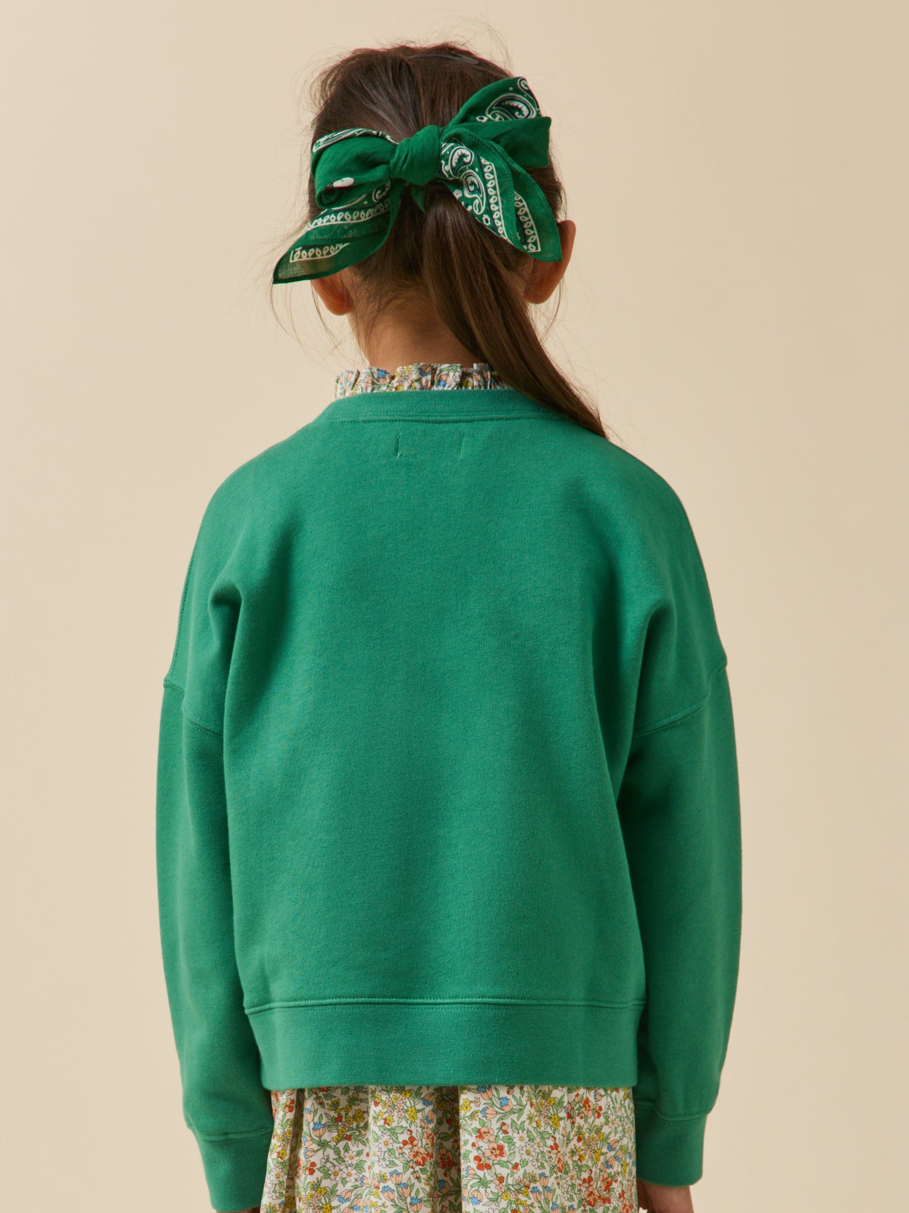 Sweat Fille à message en tissu Liberty - Coton biologique