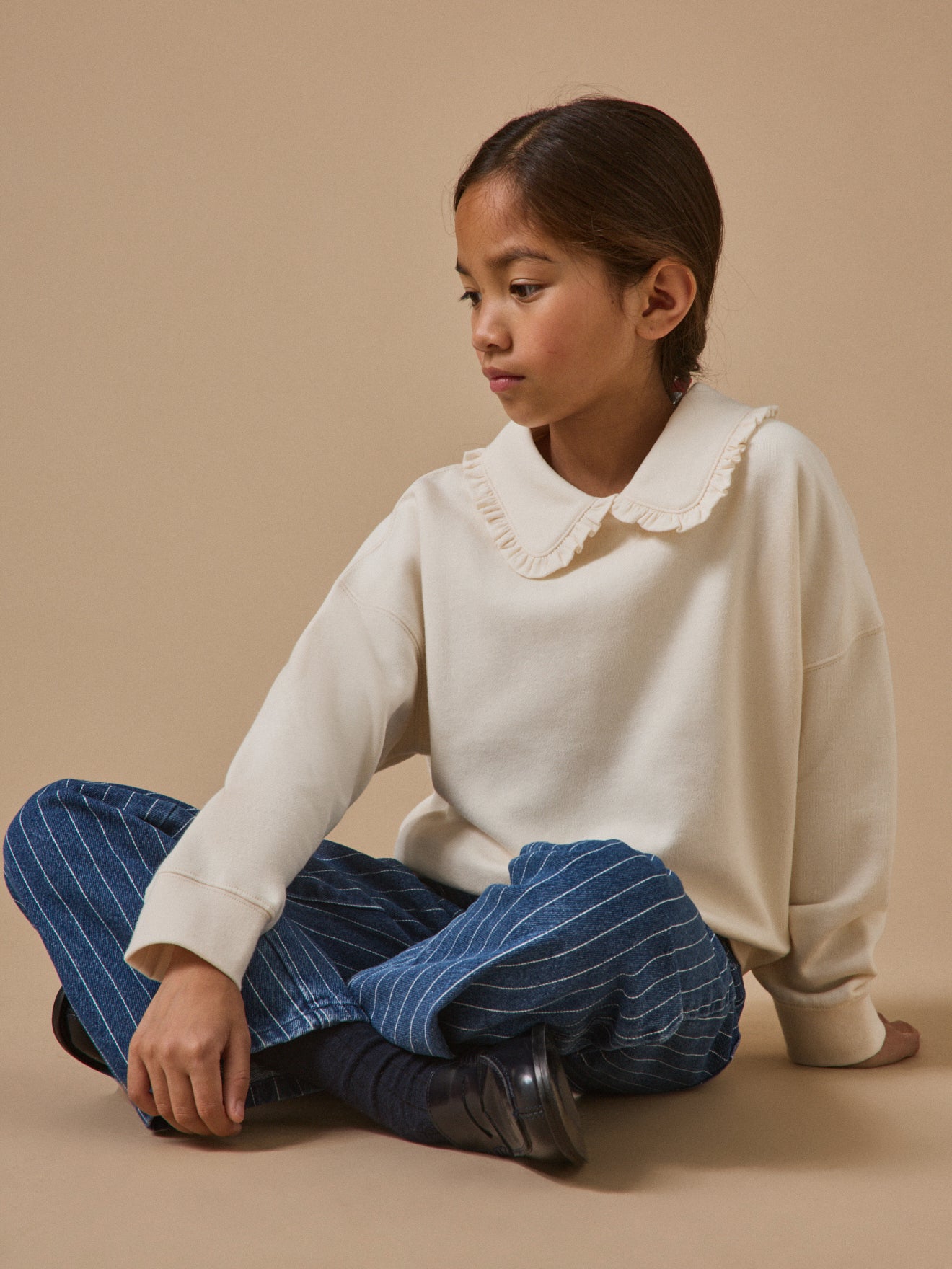 Sweat Fille col volanté