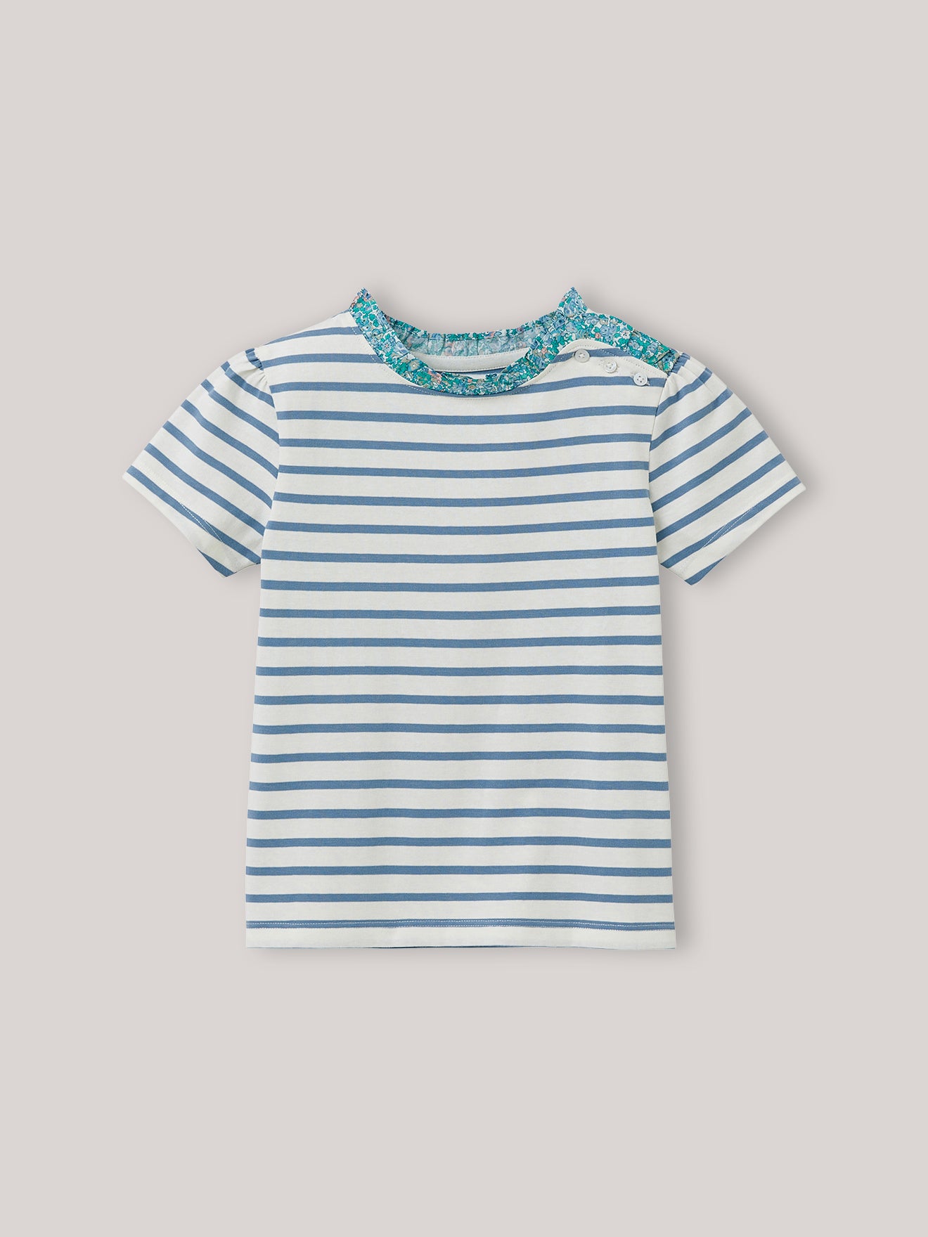 T-shirt marinière Fille tissu Liberty - Coton biologique