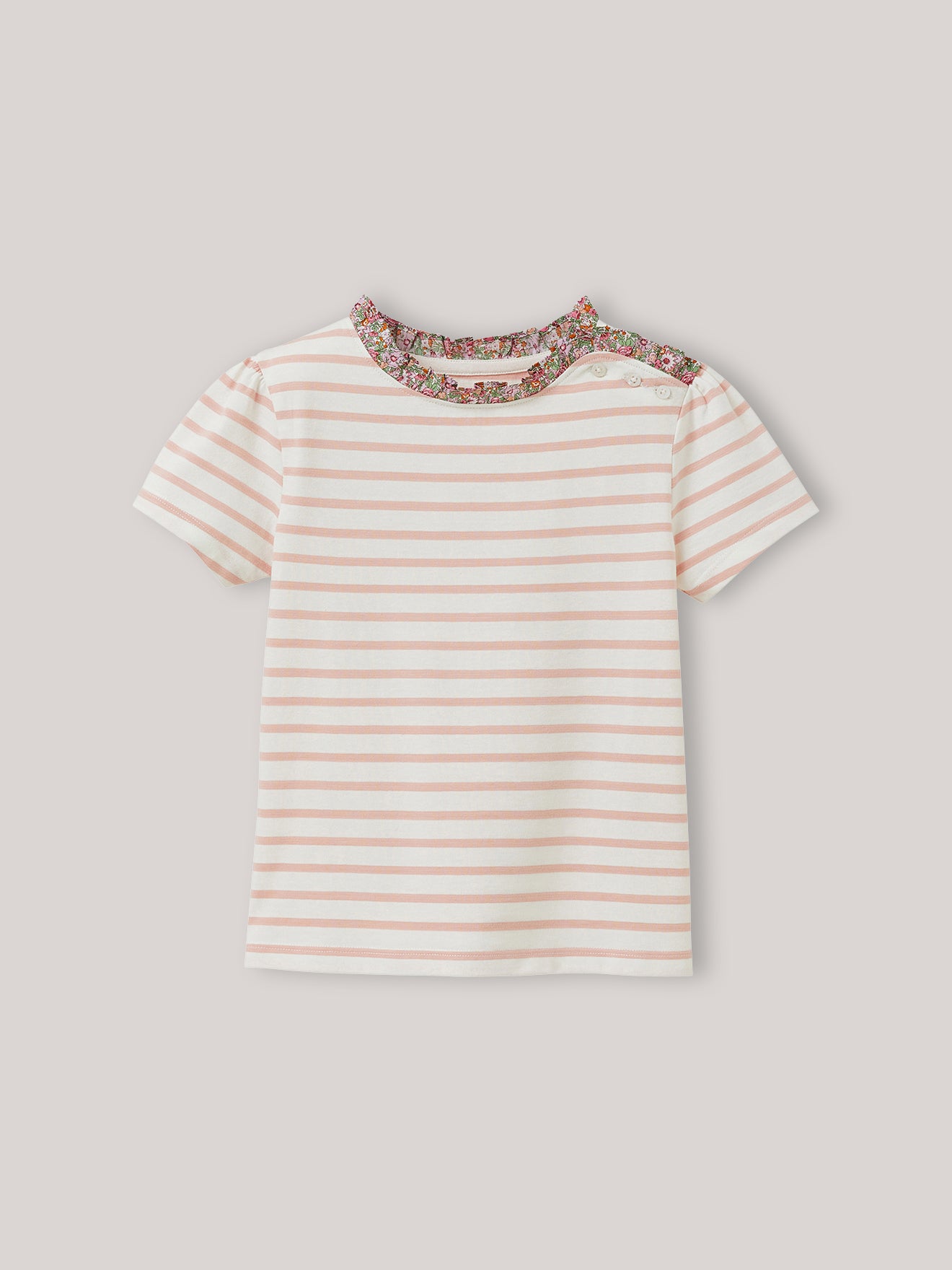 T-shirt marinière Fille tissu Liberty - Coton biologique