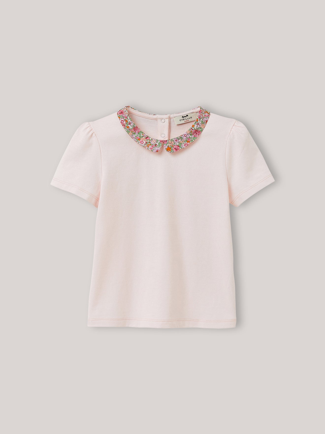 T-shirt col claudine Fille tissu Liberty - Coton biologique