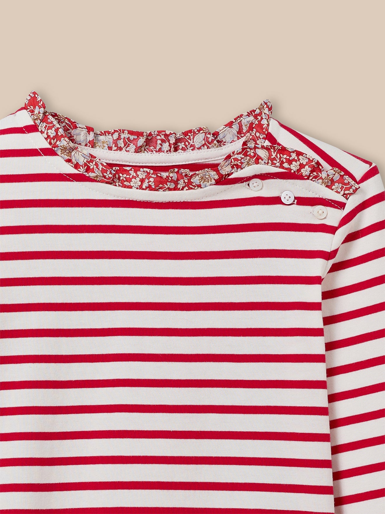 T-shirt marinière Fille tissu Liberty - Coton biologique