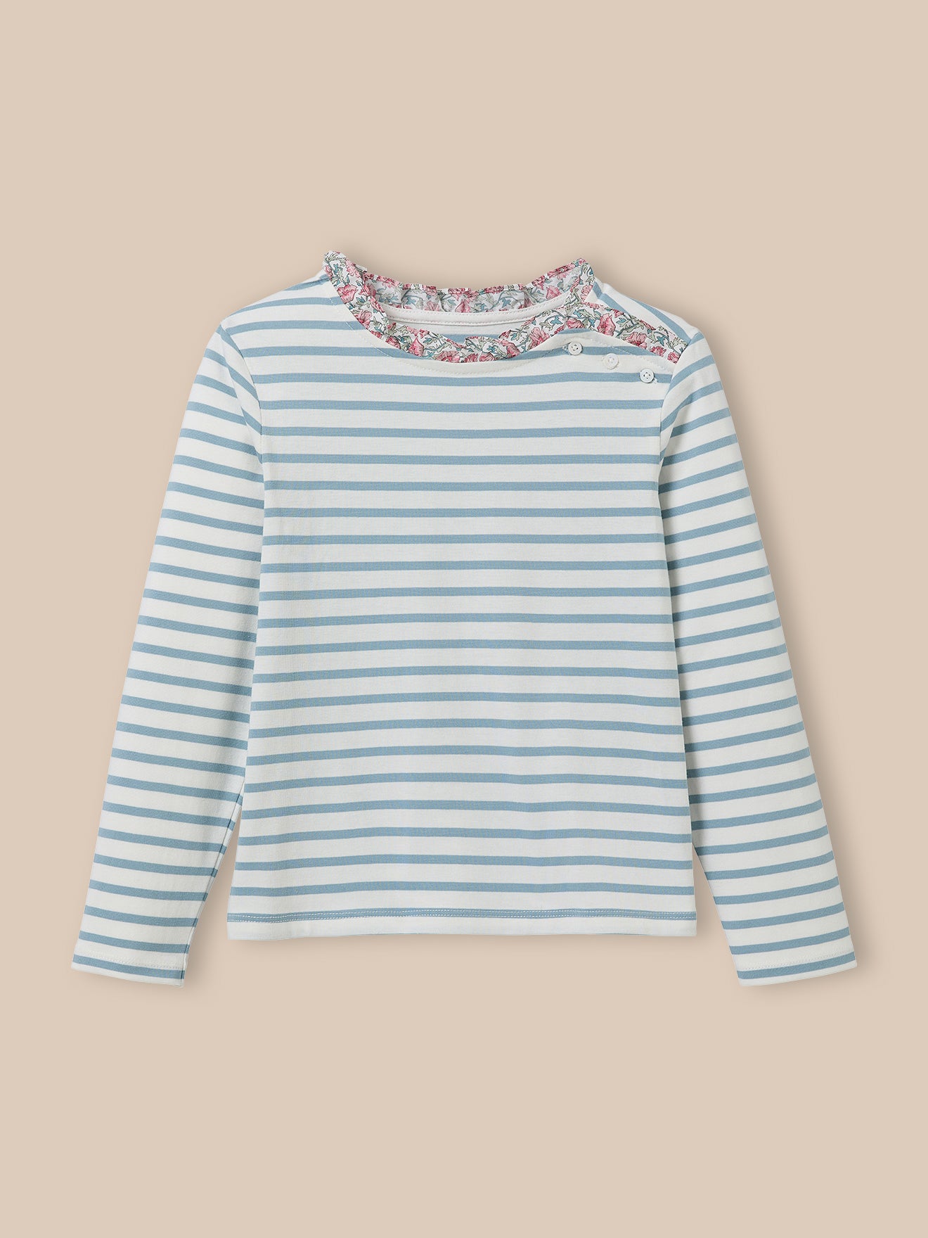 T-shirt marinière Fille tissu Liberty - Coton biologique