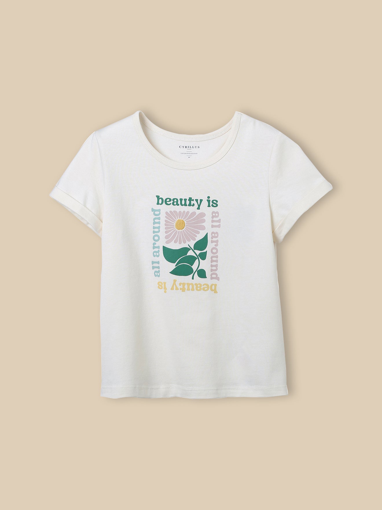 T-shirt fleur Fille - Coton Biologique