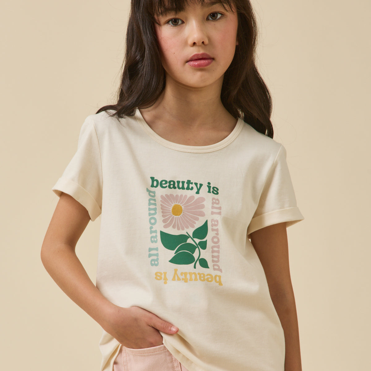 T-shirt Fille Marks & Spencer - Fleurs Multicolores - Manches Longues - Taille 12-13 Ans