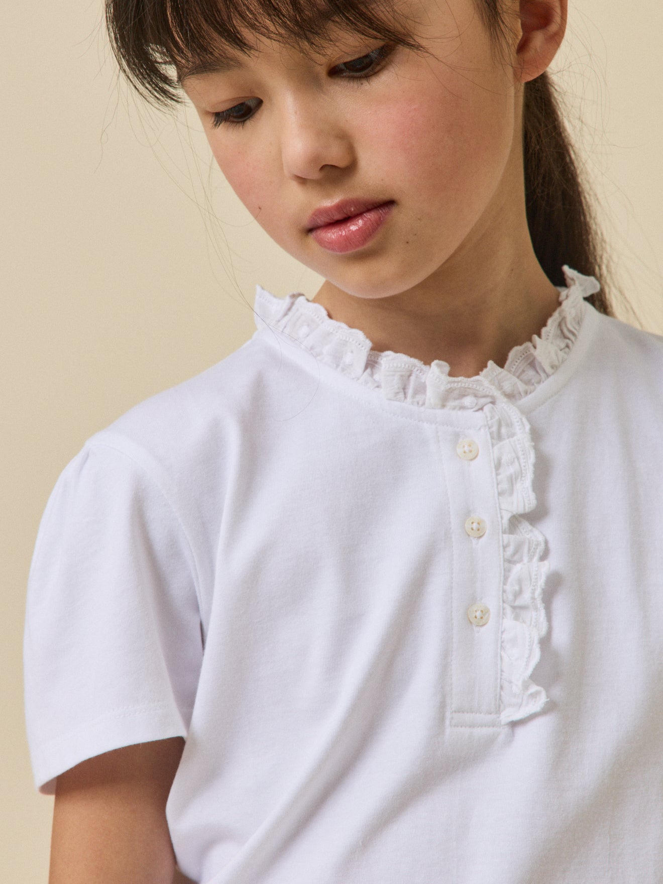 T-shirt Fille à col froufrou - Collection Junior