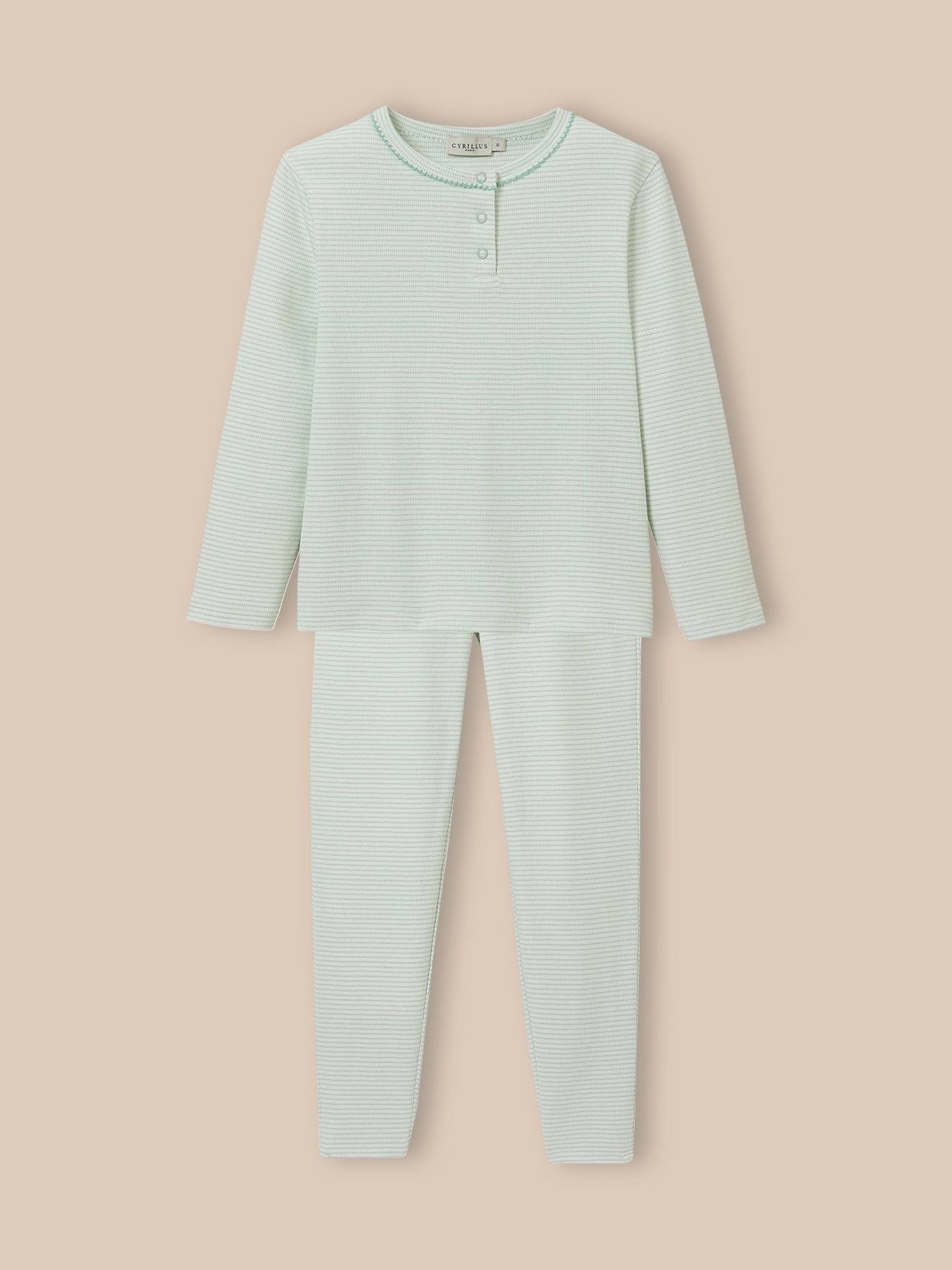 Pyjama en côtes Fille rayé