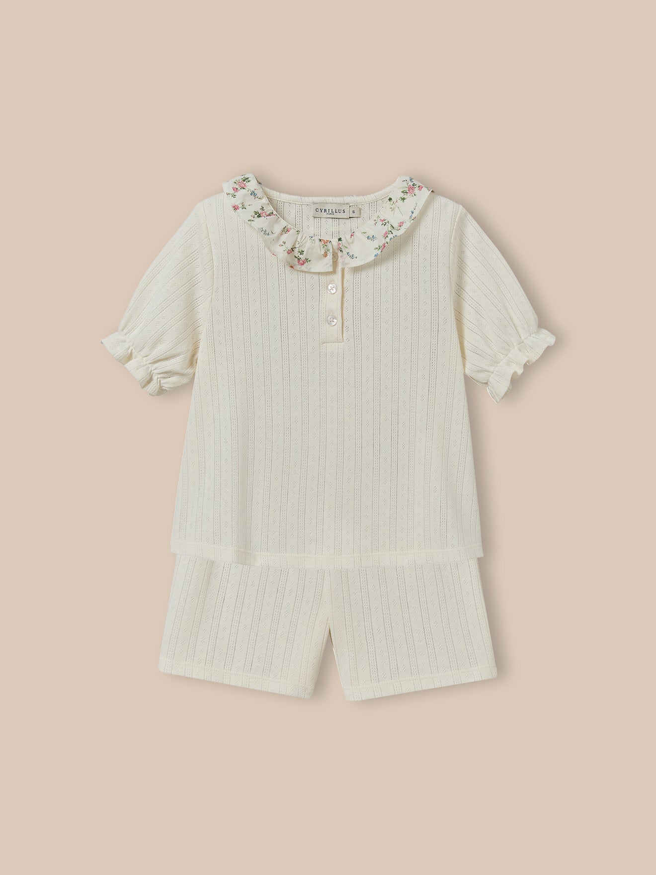 Pyjashort col en tissu Liberty