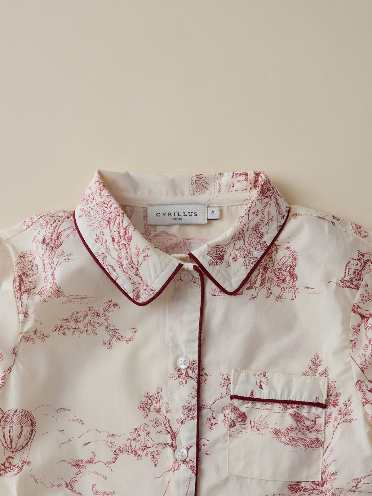 Pyjama fille esprit toile de Jouy