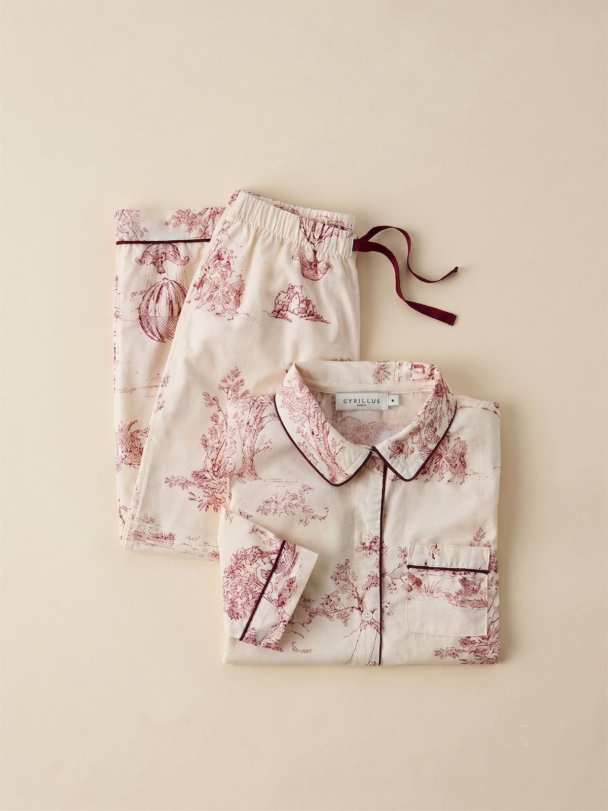 Pyjama fille esprit toile de Jouy