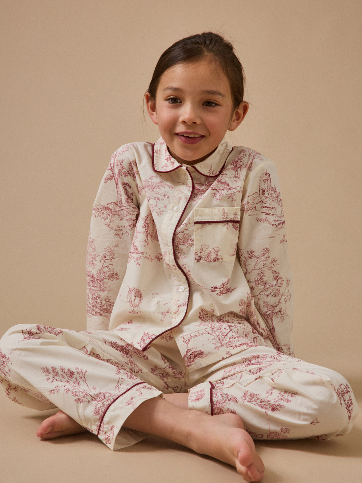 Pyjama fille esprit toile de Jouy