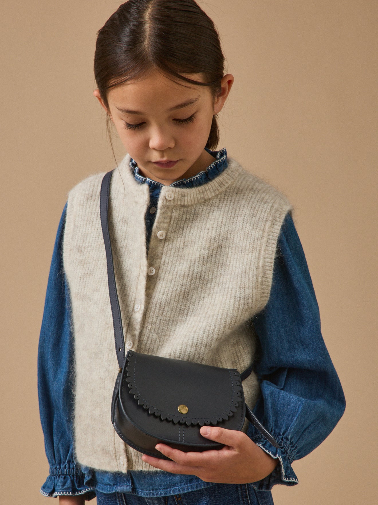 Sac écureuil en cuir fille