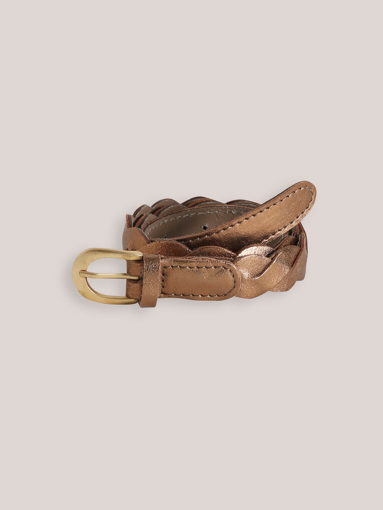 Ceinture tressée en cuir fille