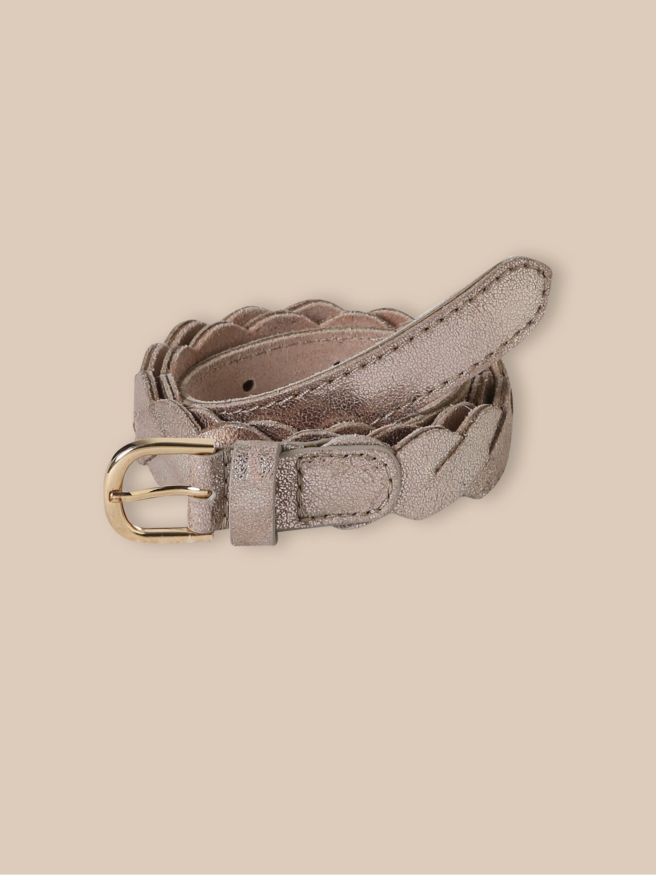 Ceinture en cuir tressé et irisé Fille