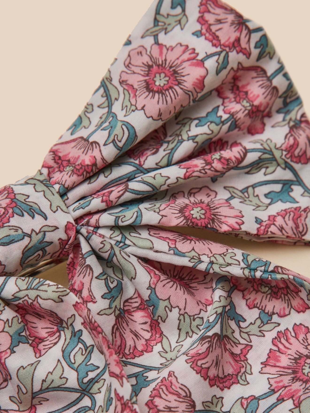 Barrette Fille grand noeud en tissu Liberty