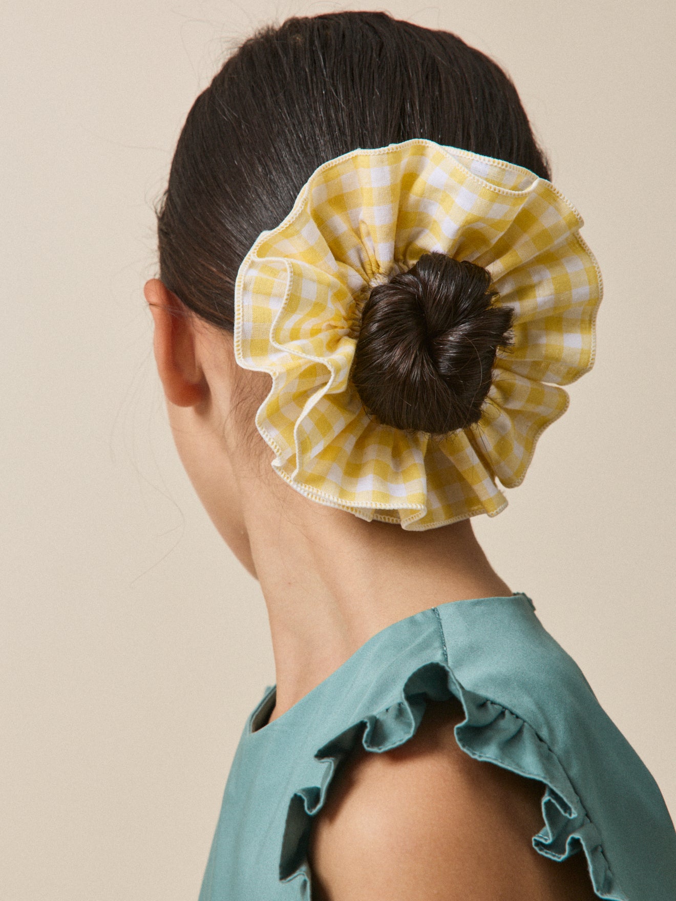 Lot de 2 chouchous en tissu vichy Fille