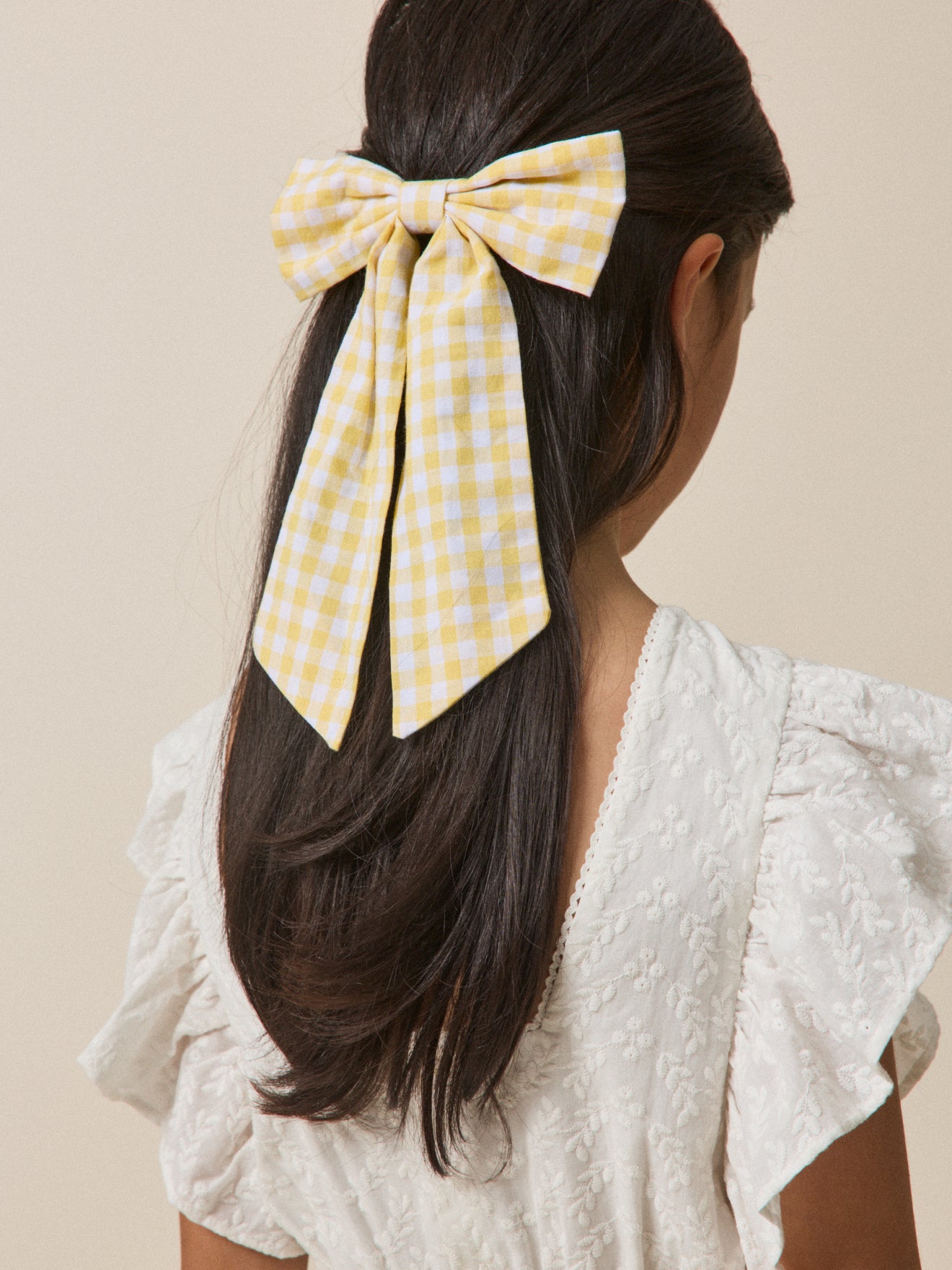 Barrette Fille grand noeud vichy