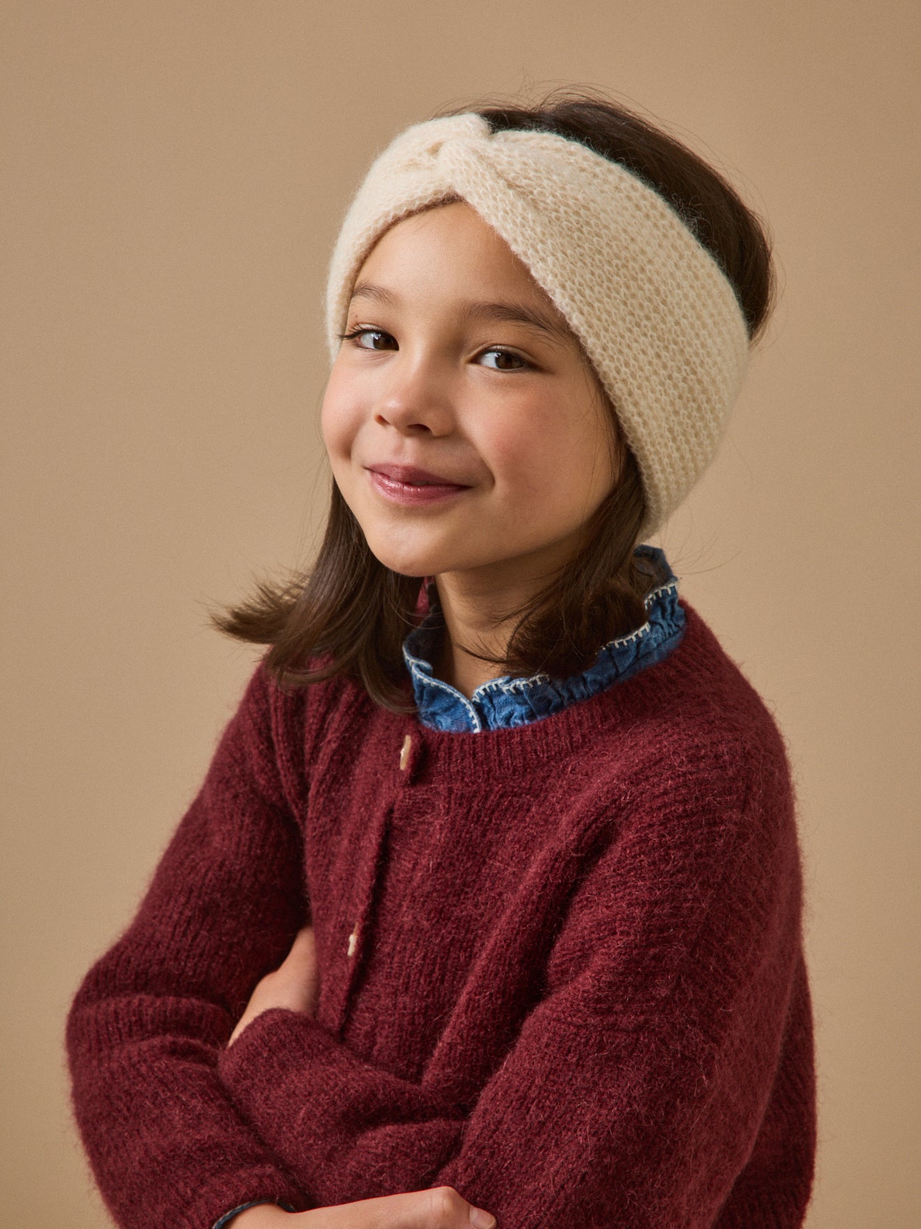 Headband fille en maille perlée