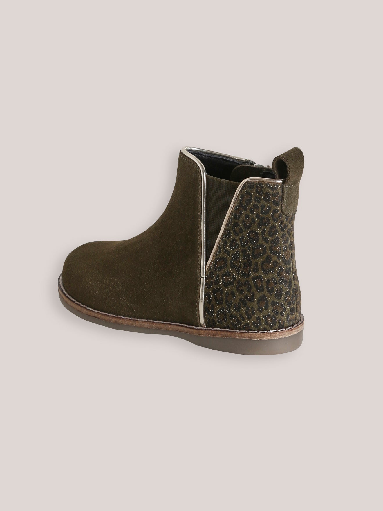 Boots leopard en cuir Fille