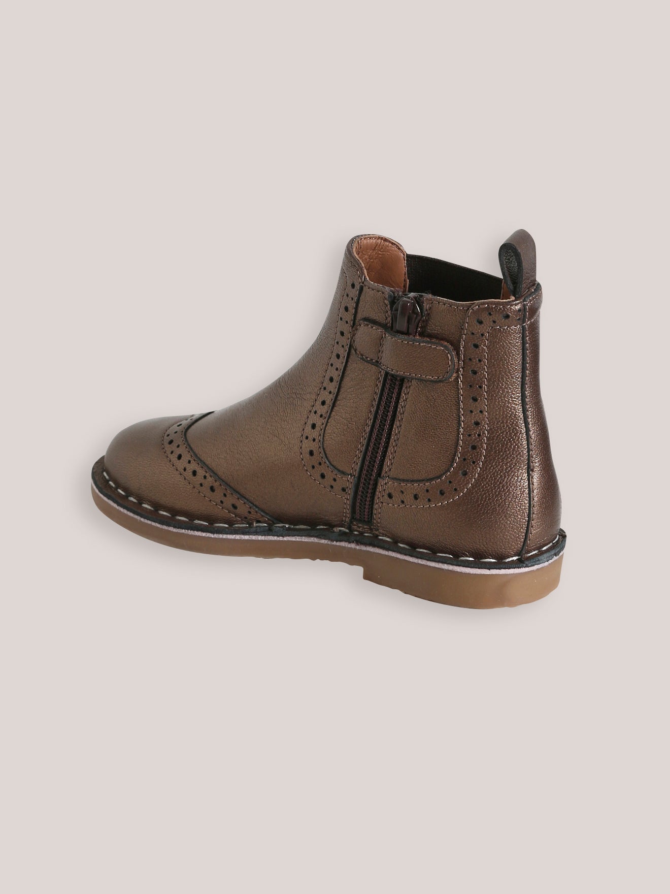 Boots bout fleuri Fille en cuir