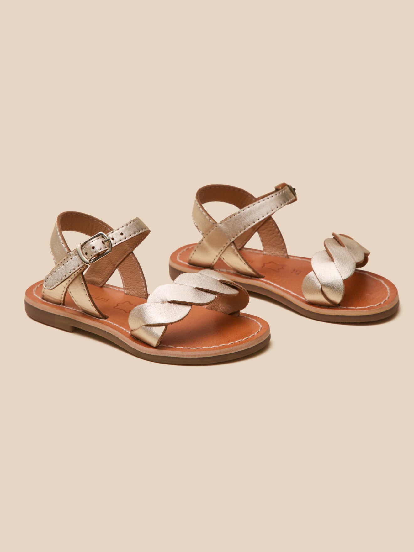 Sandales tressées Fille en cuir
