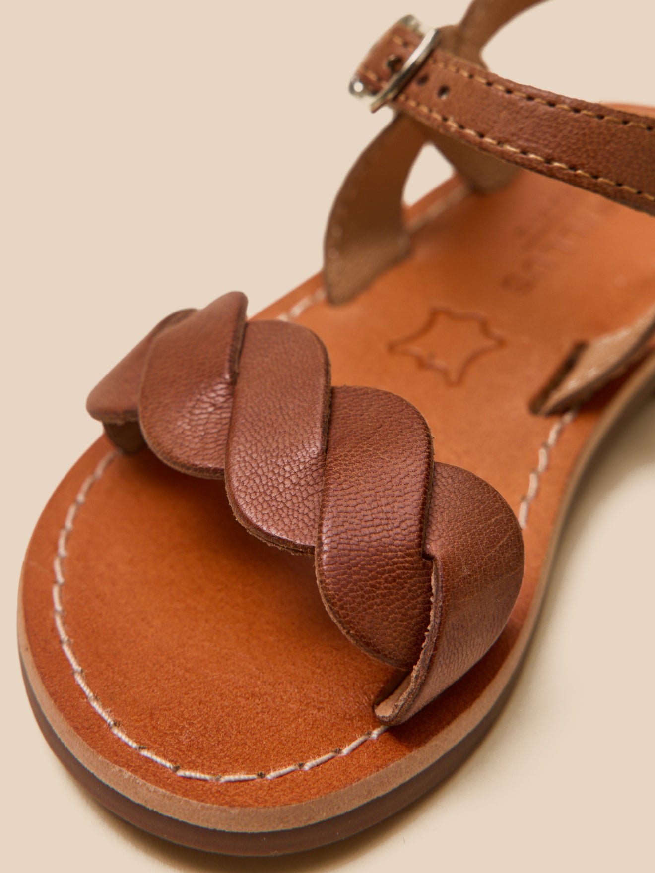 Sandales tressées Fille en cuir
