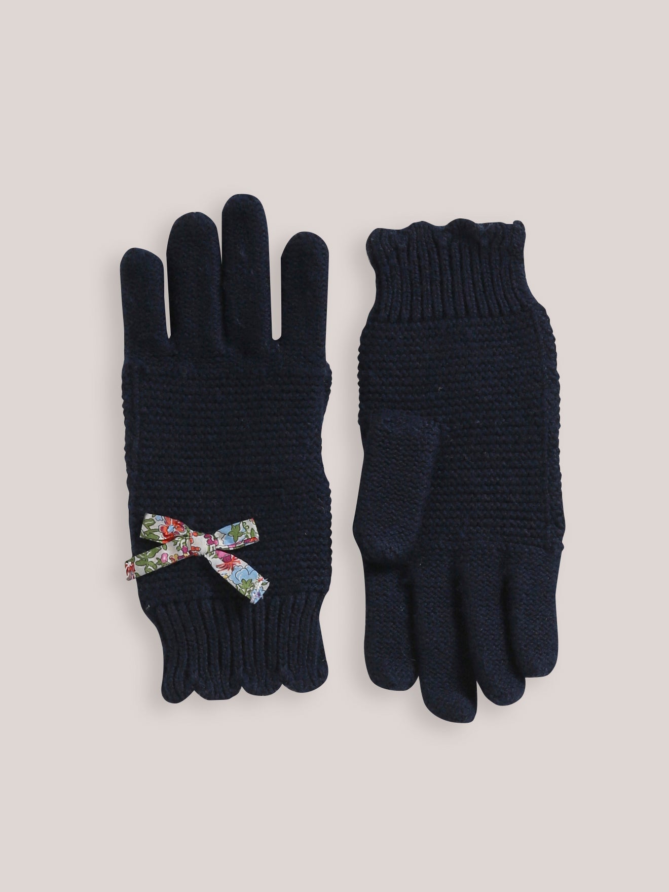 Gants Fille noeud en tissu Liberty