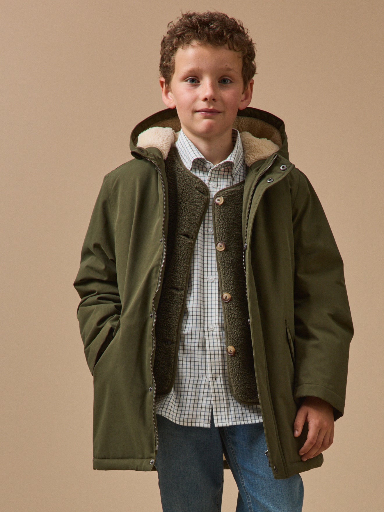 Parka doublée sherpa Garçon