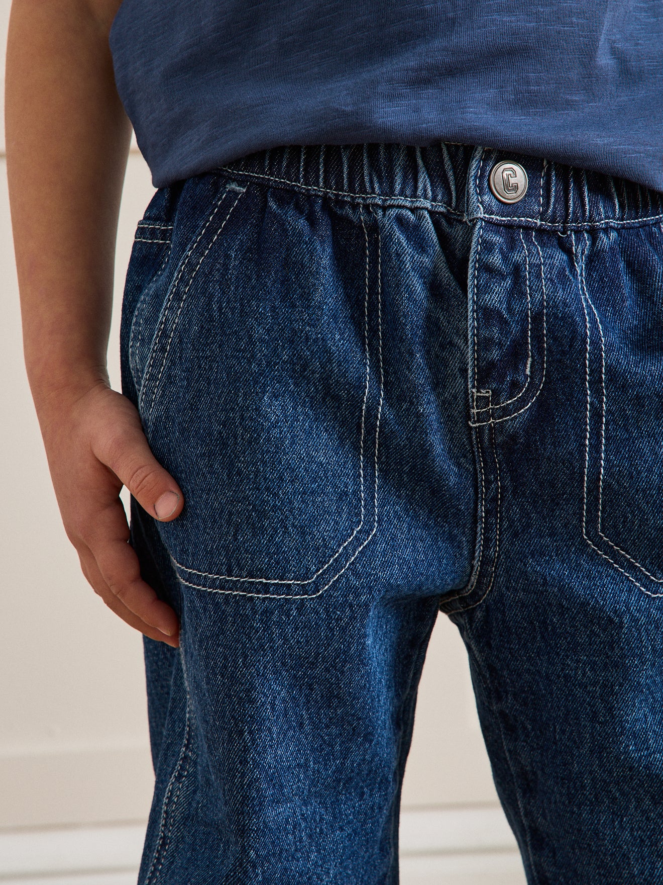 Pantalon charpentier en denim Garçon