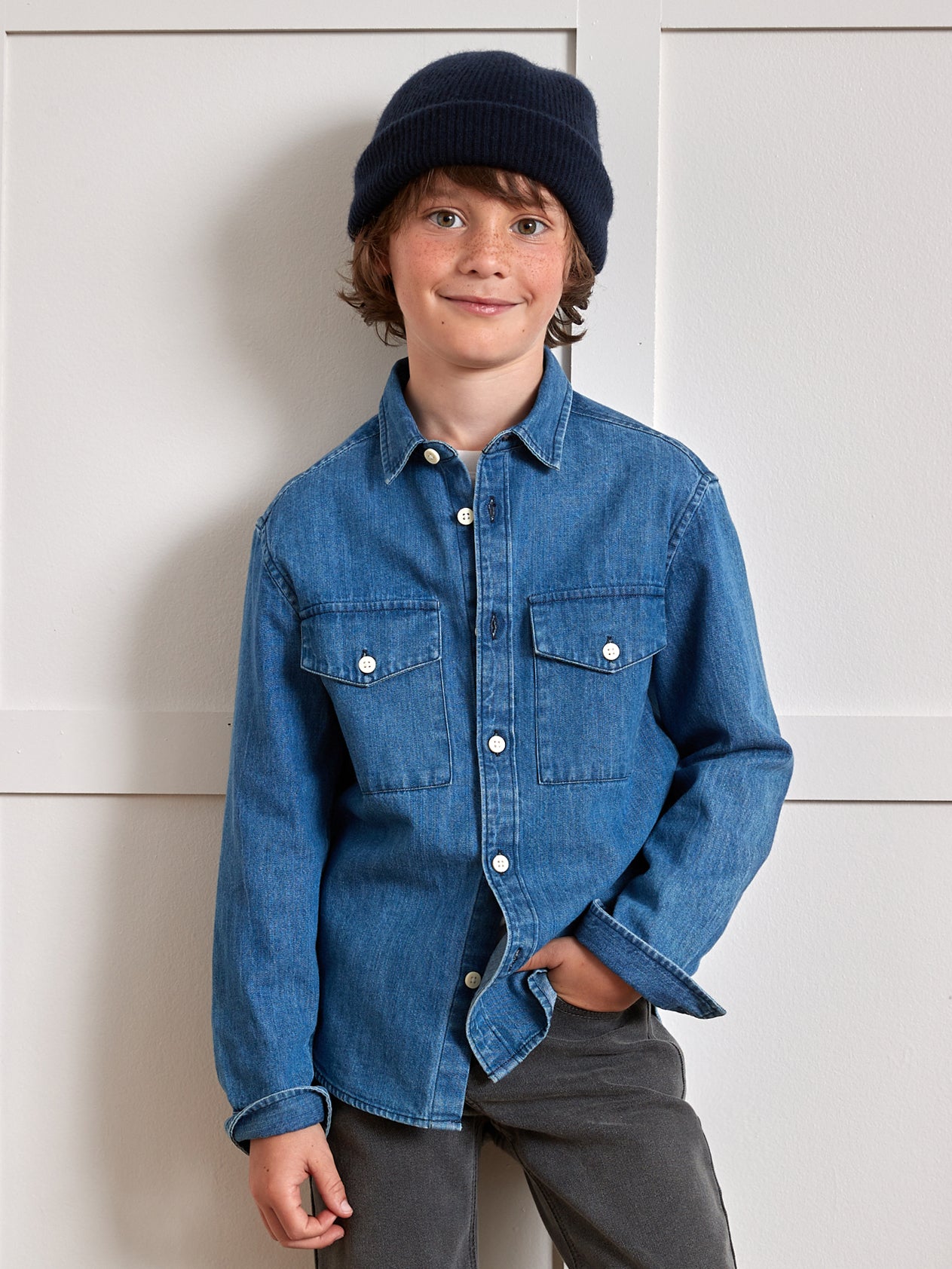 Chemise en denim garçon