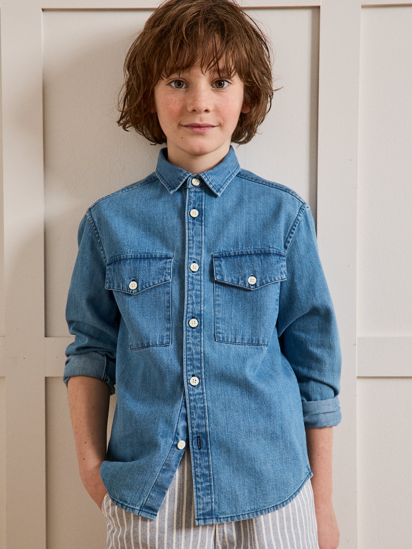 Chemise en denim garçon