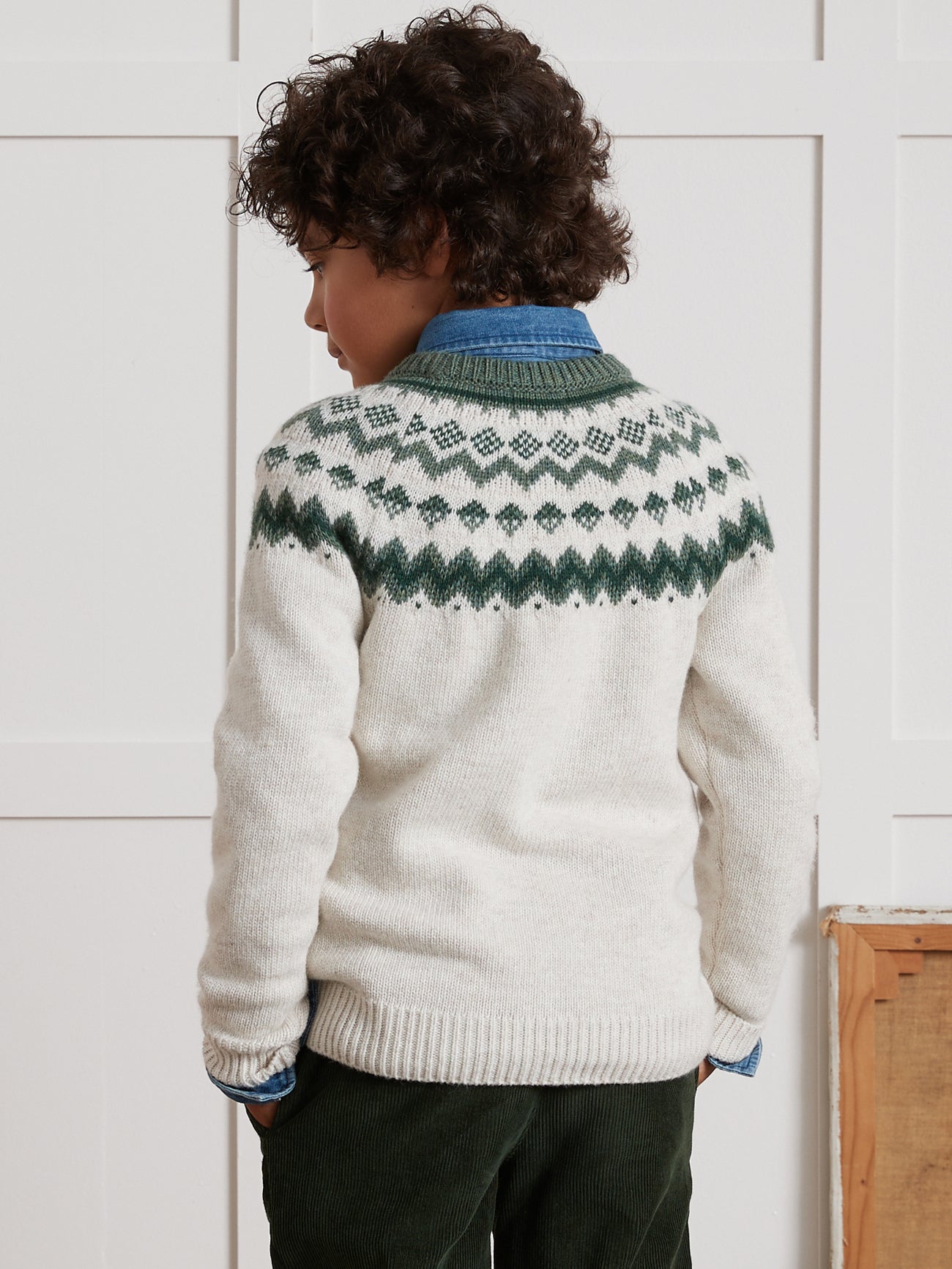 Pull jacquard family Garçon