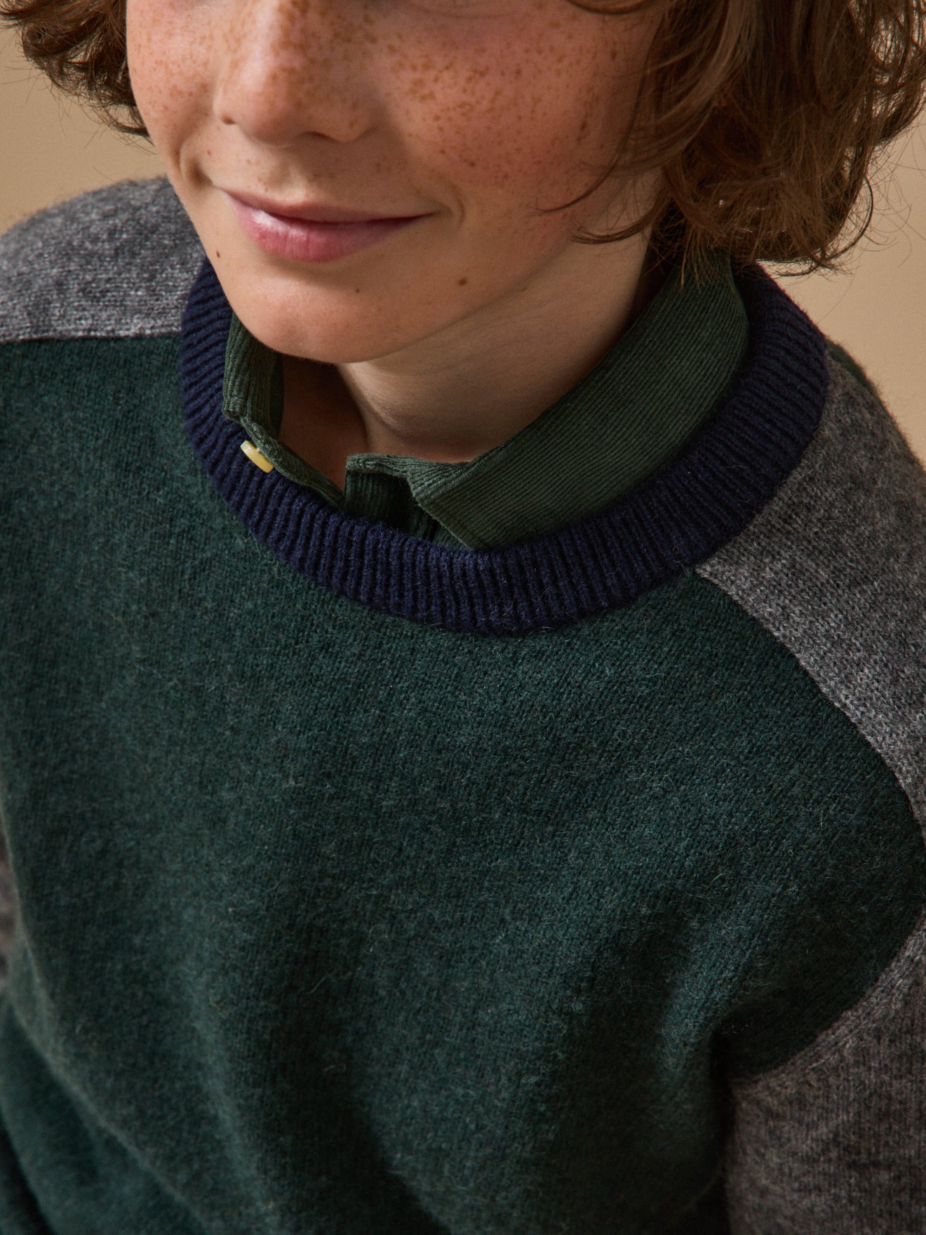 Pull colorblock en laine Garçon