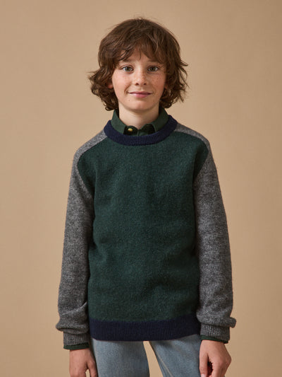 Pull colorblock en laine Garçon