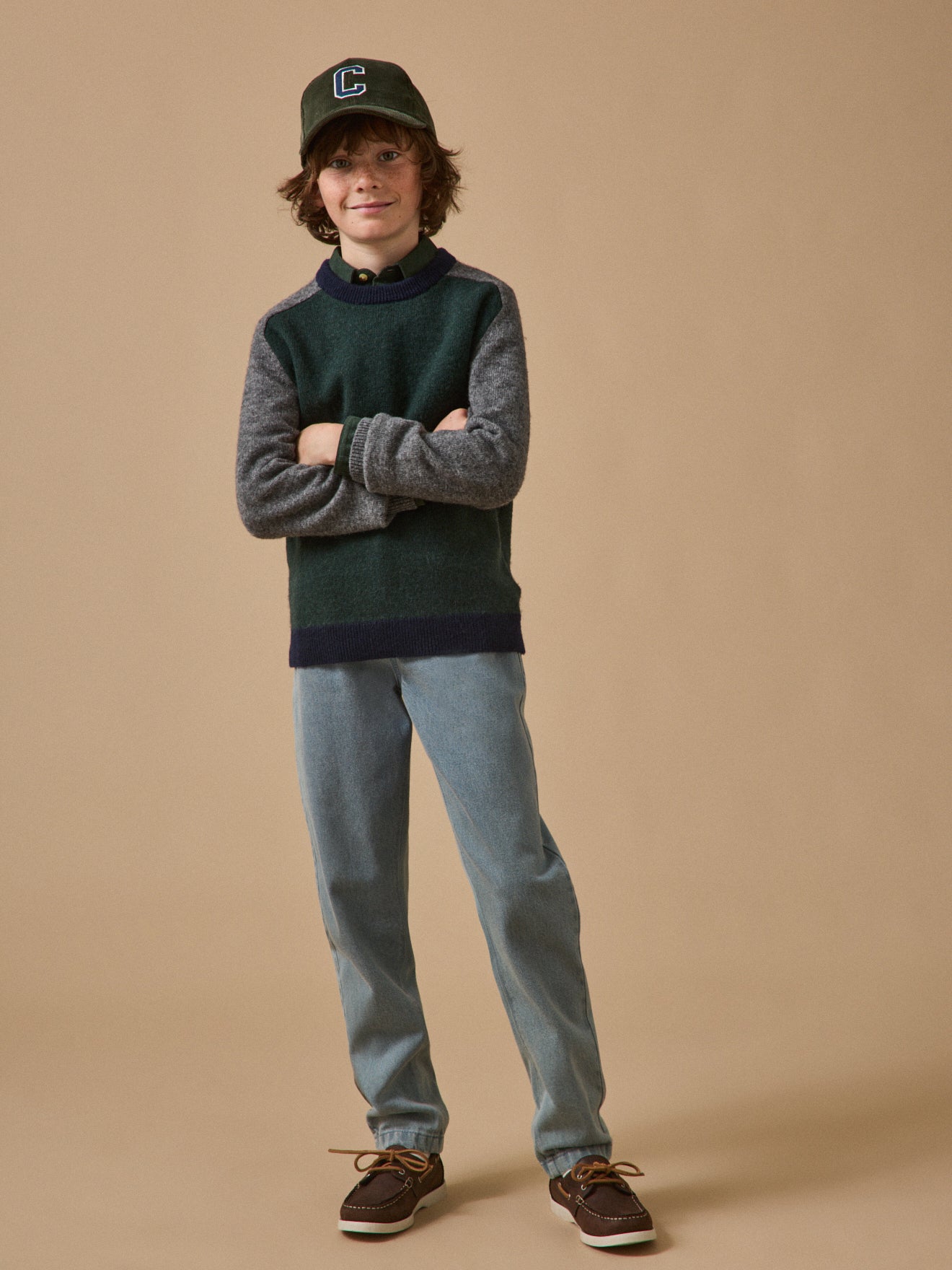 Pull colorblock en laine Garçon