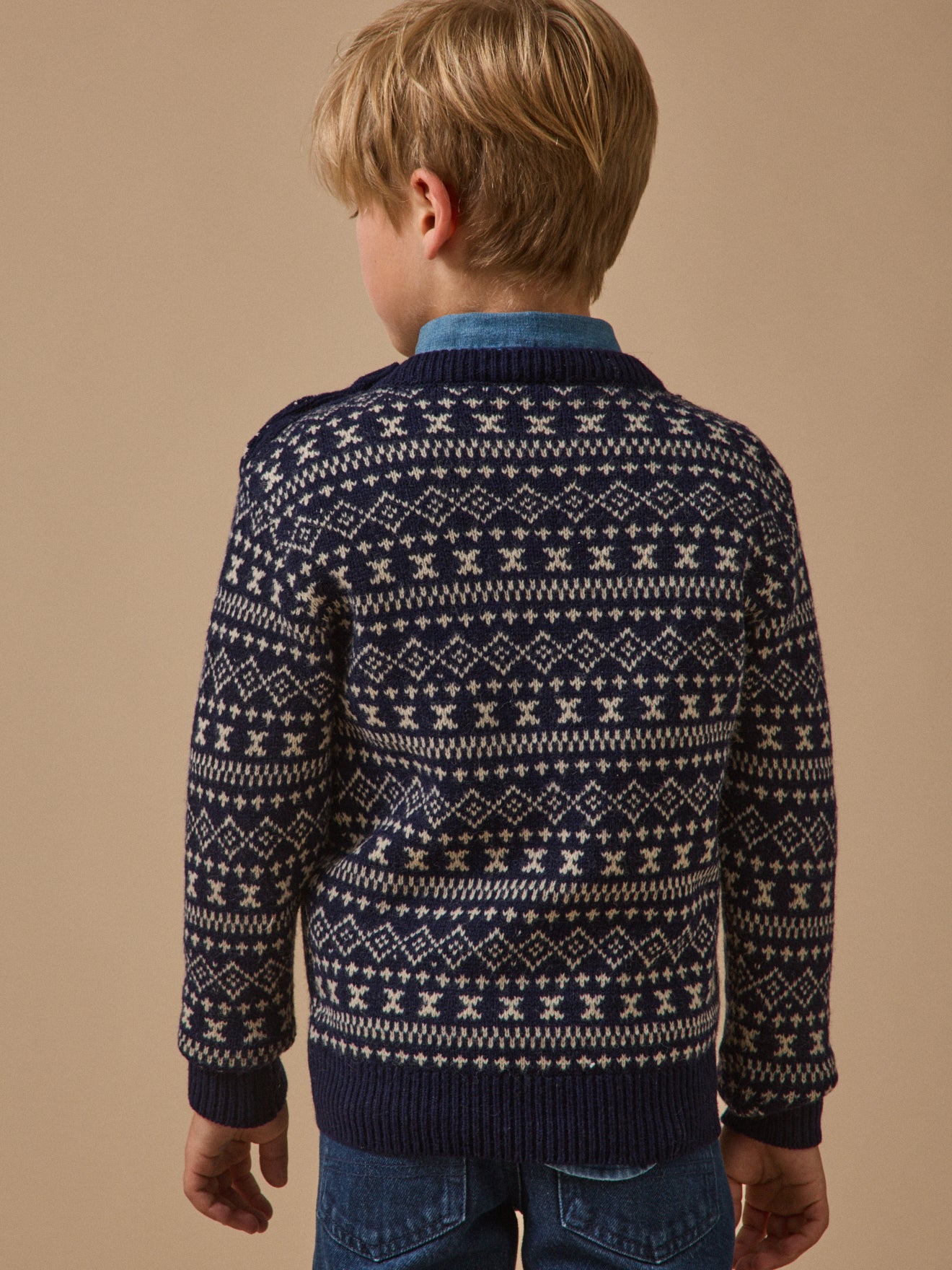Pull jacquard avec laine Garçon