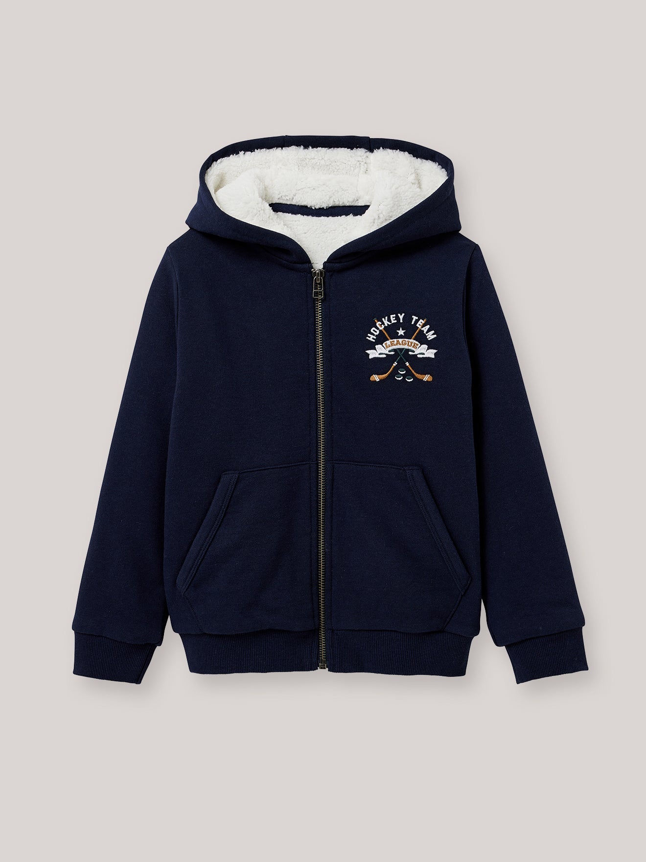 Sweat zippé doublé sherpa Garçon