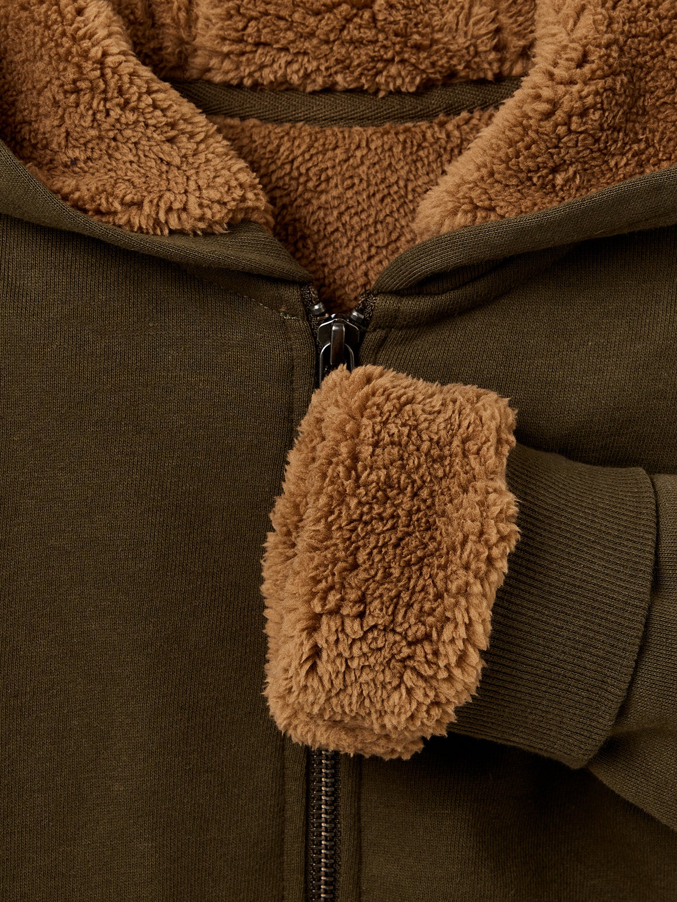 Sweat zippé doublé sherpa Garçon