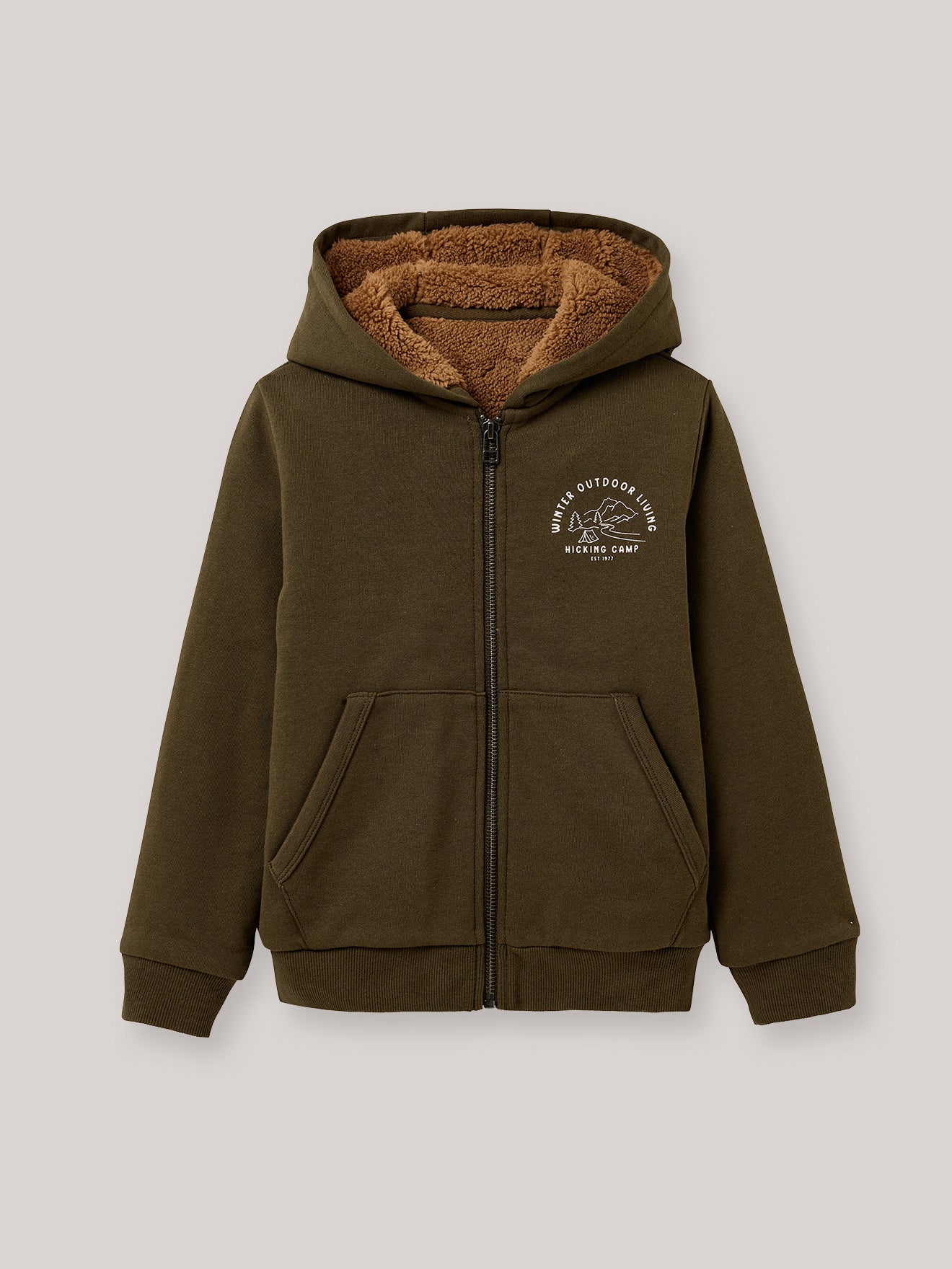 Sweat zippé doublé sherpa Garçon