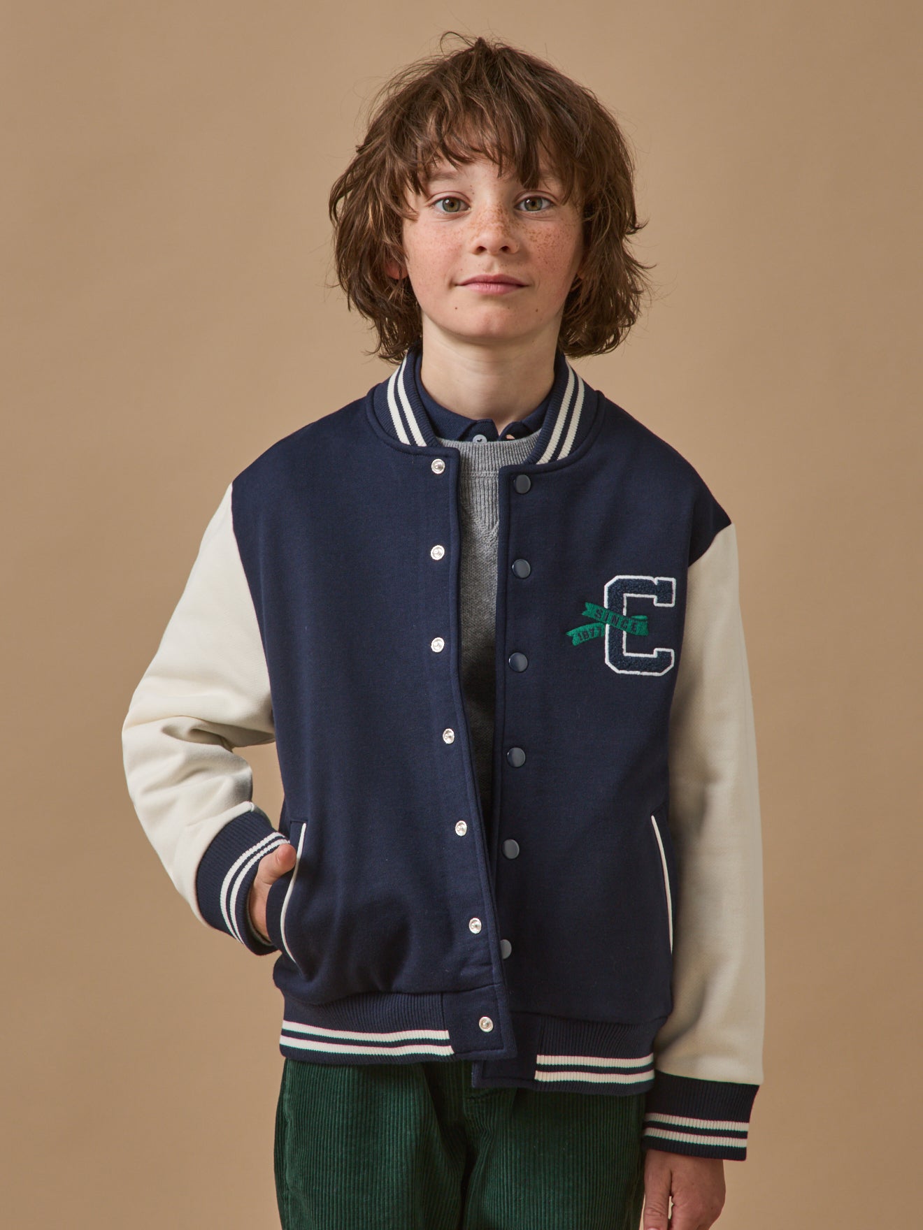 Blouson teddy brodé Garçon
