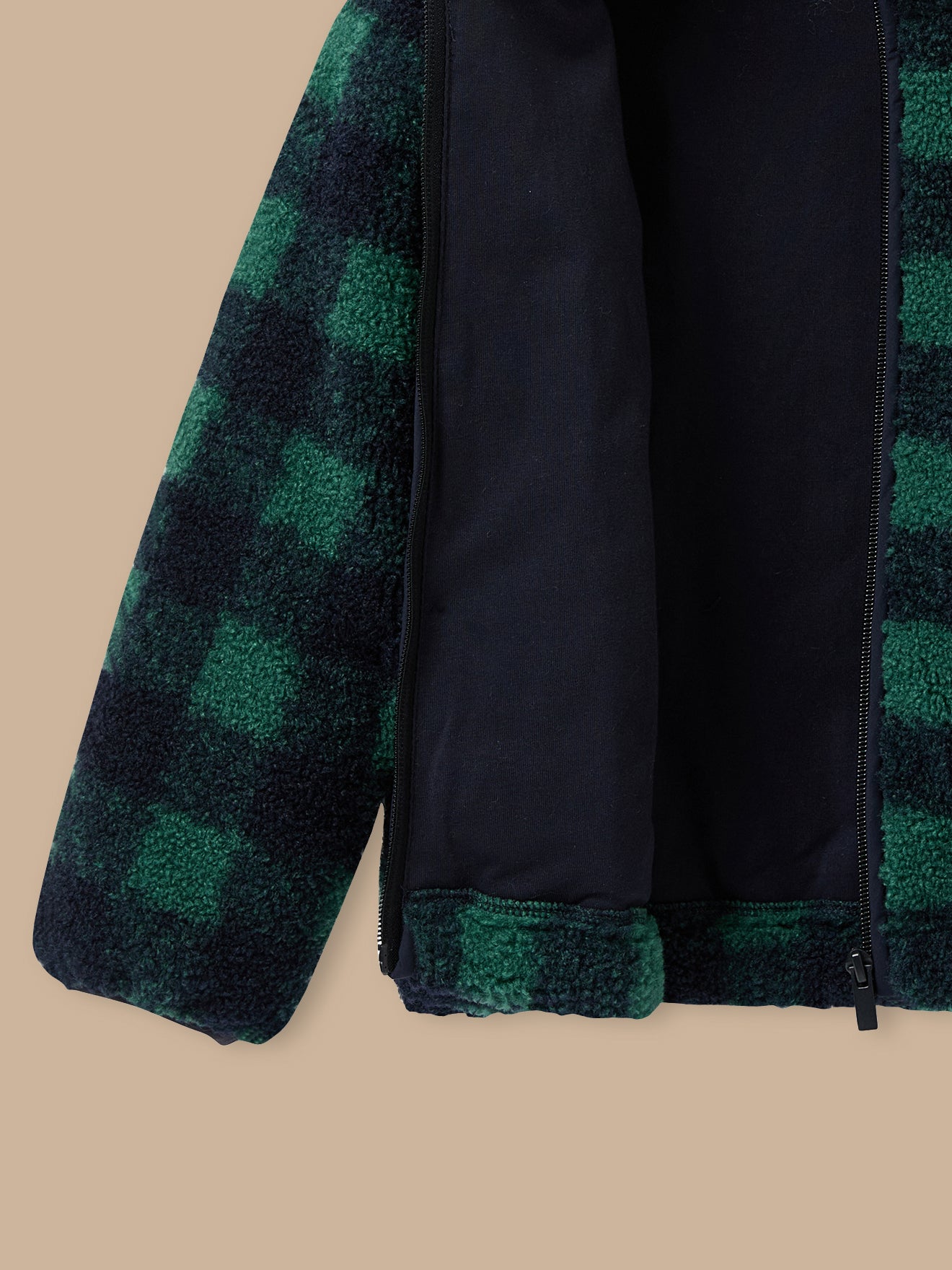 Veste sherpa à carreaux Garçon