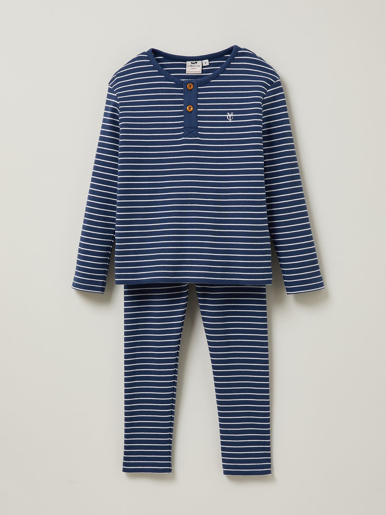 Pyjama rayé en maille Garçon - Coton biologique