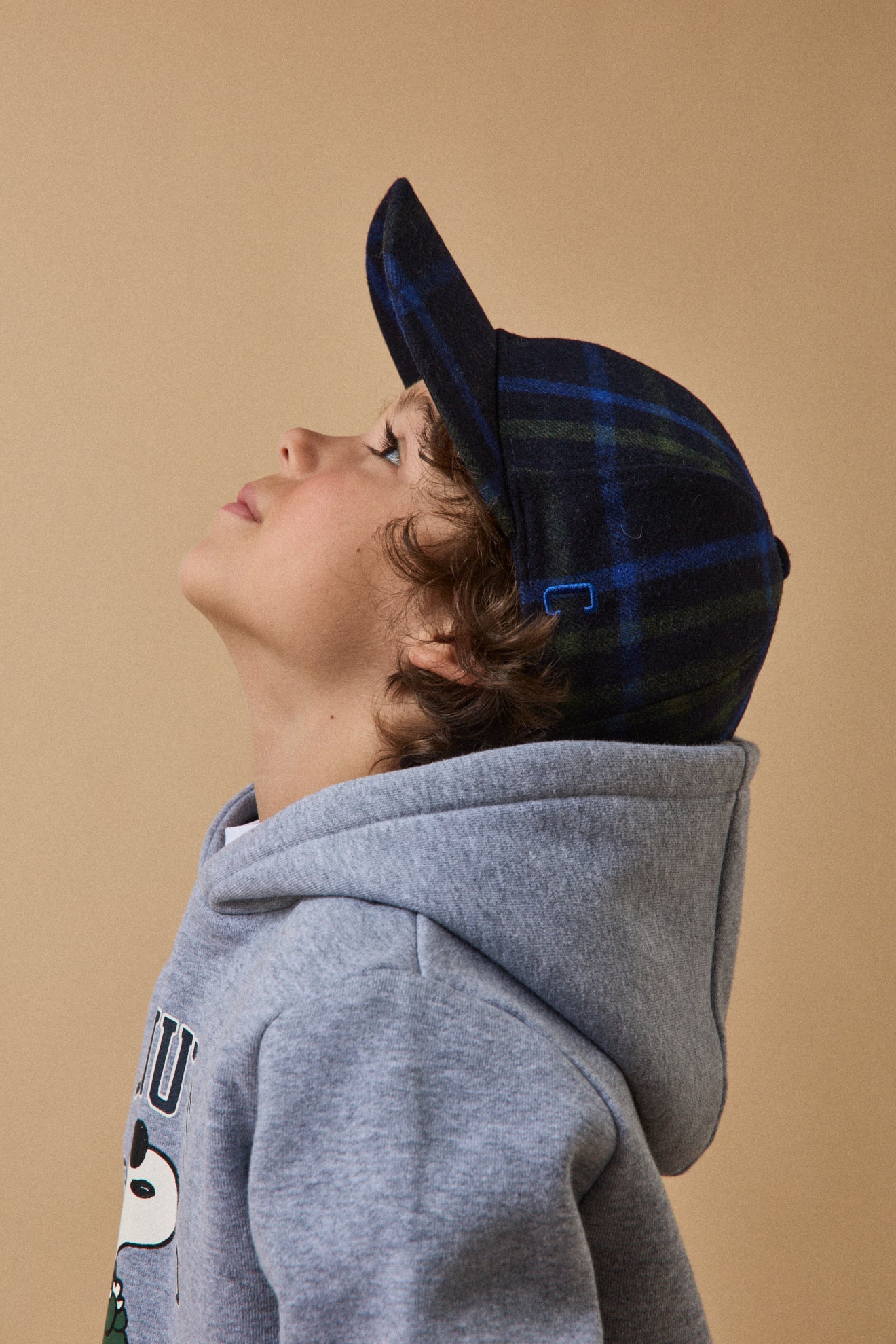 Casquette laine à carreaux Garçon