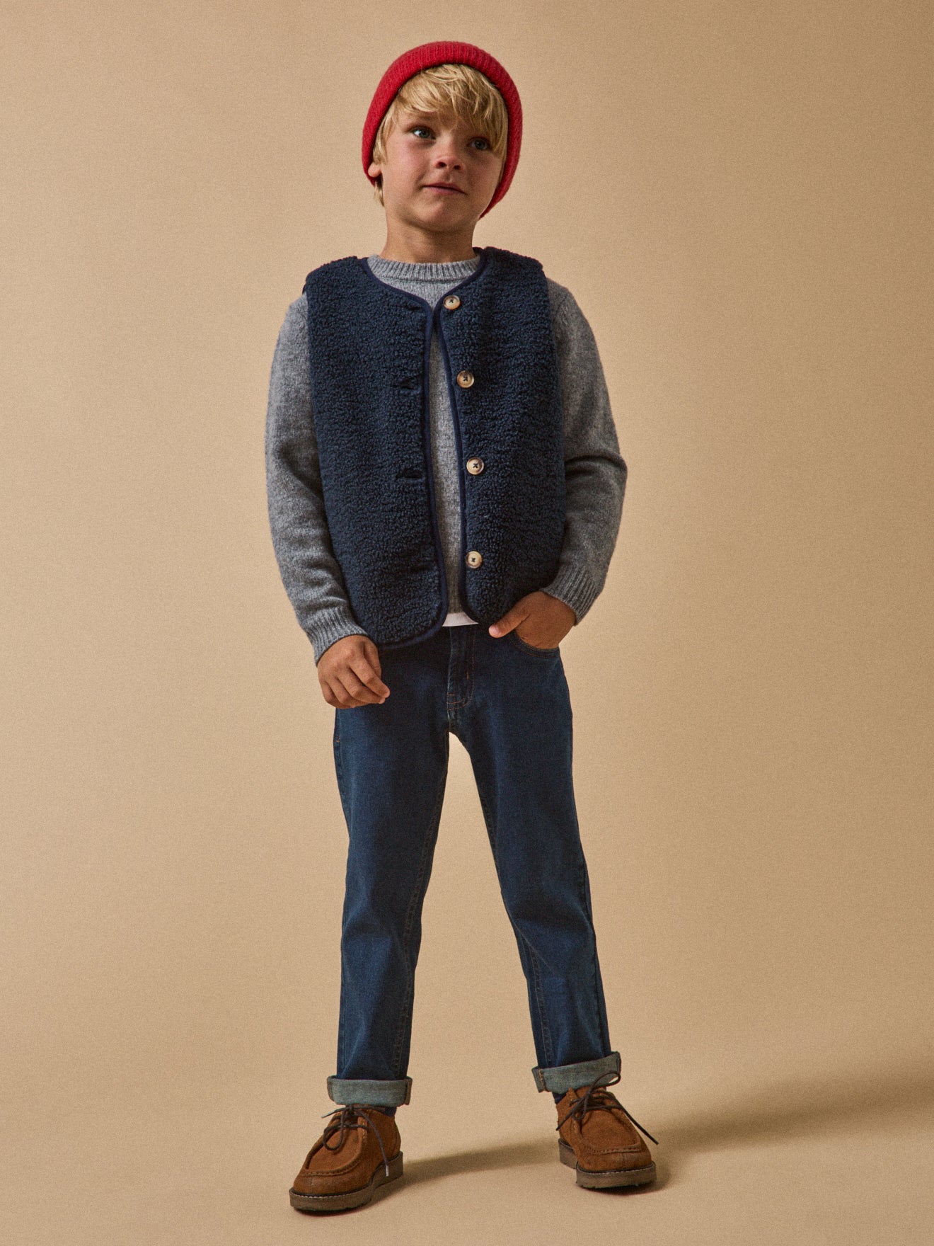 Derbies à lacets croûte de cuir Garçon