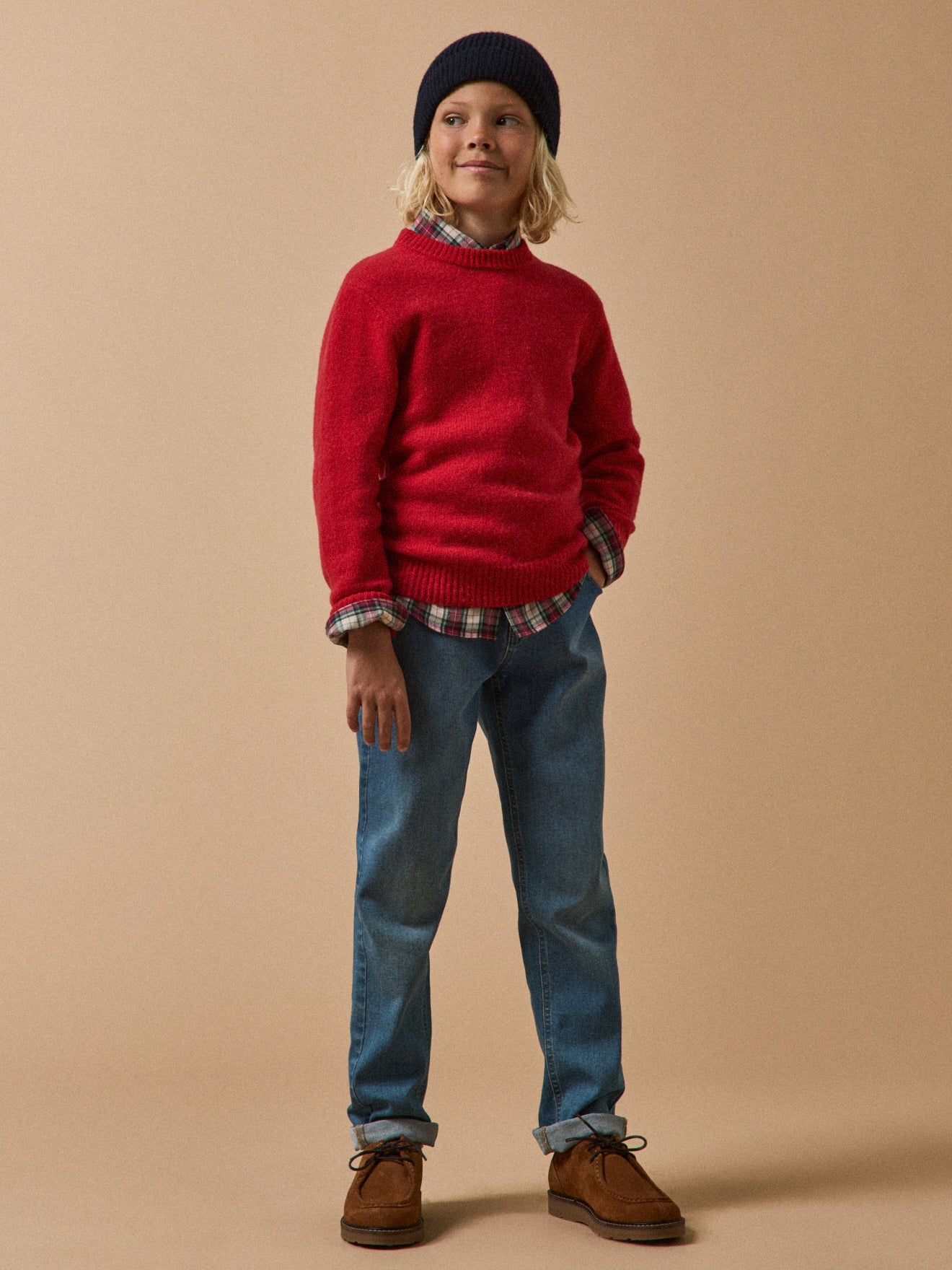 Derbies à lacets croûte de cuir Garçon