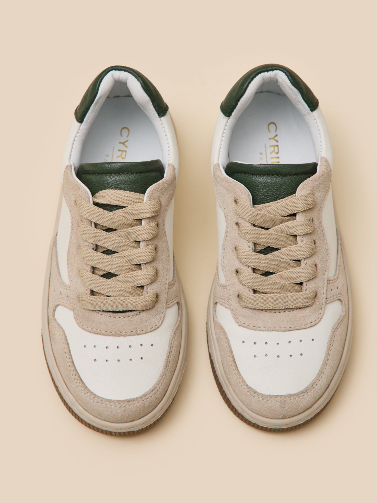 Baskets bicolores en cuir Garçon