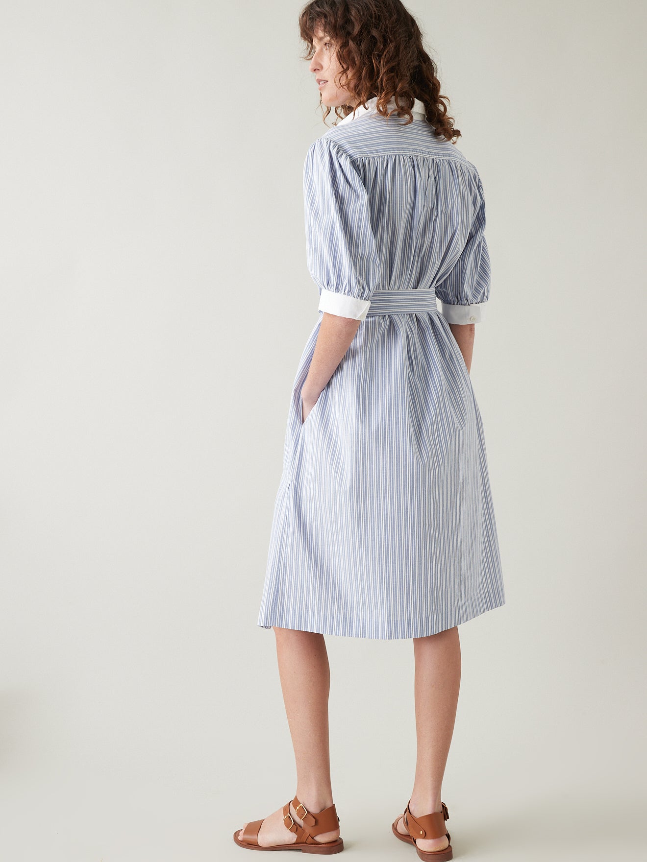 Robe-chemise femme rayures vintage