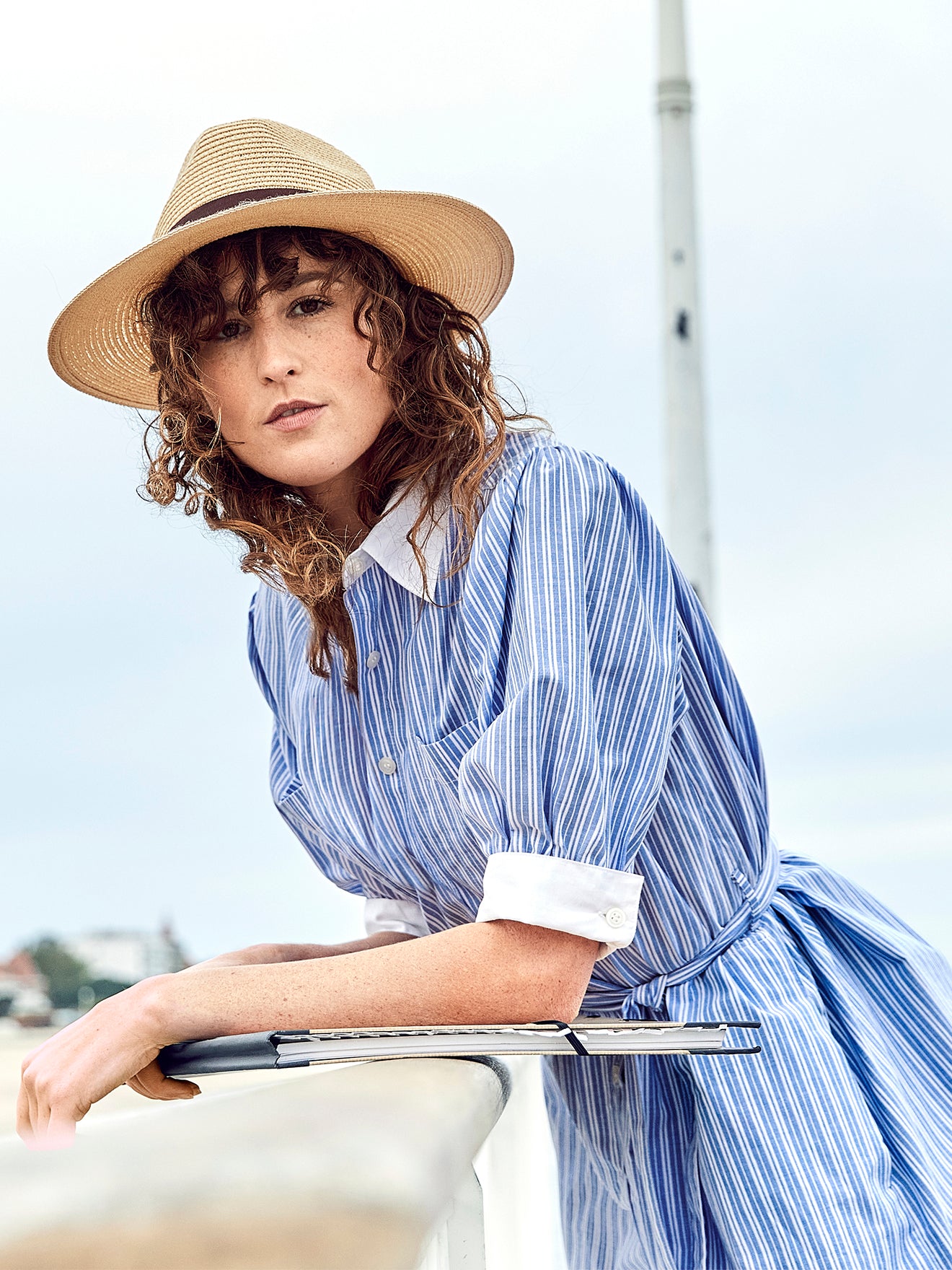 Robe-chemise femme rayures vintage