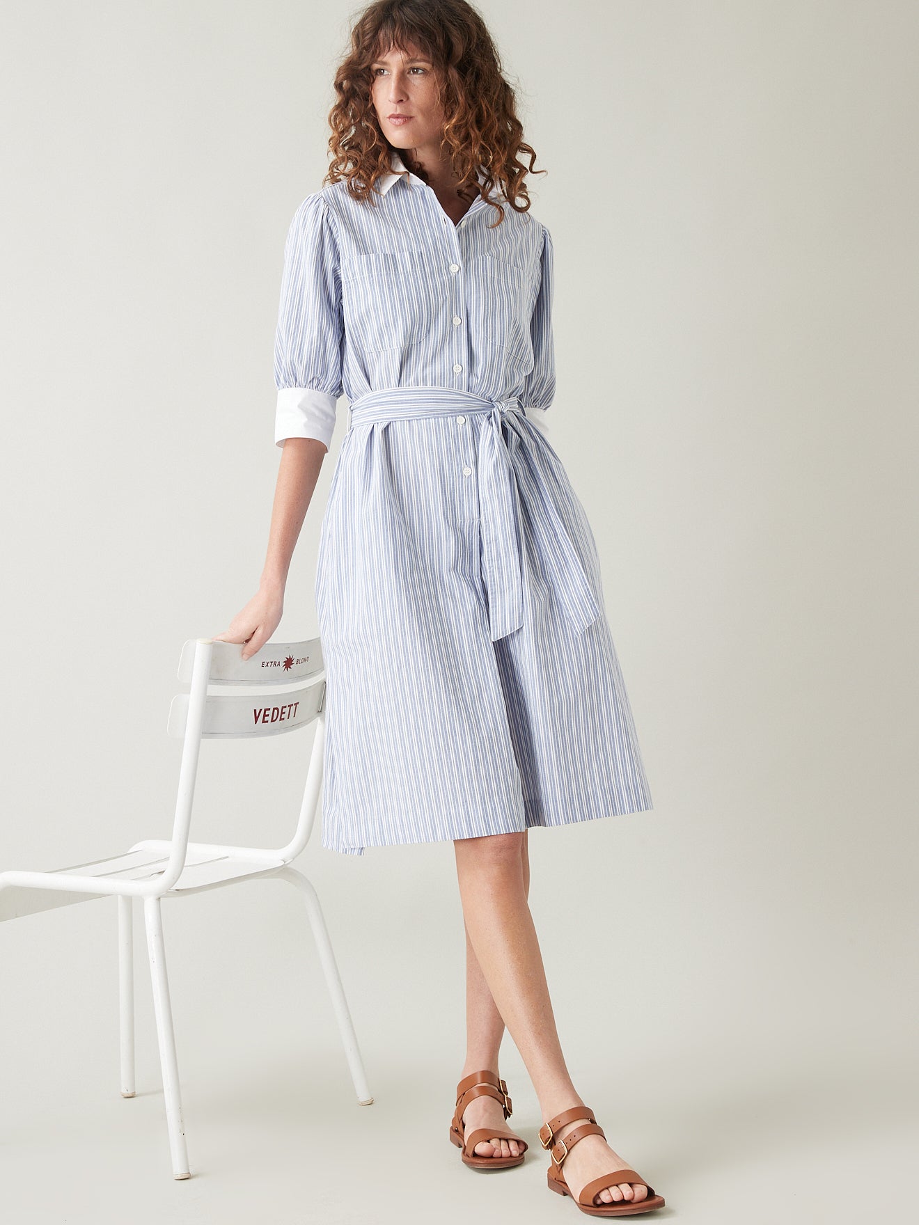 Robe-chemise femme rayures vintage