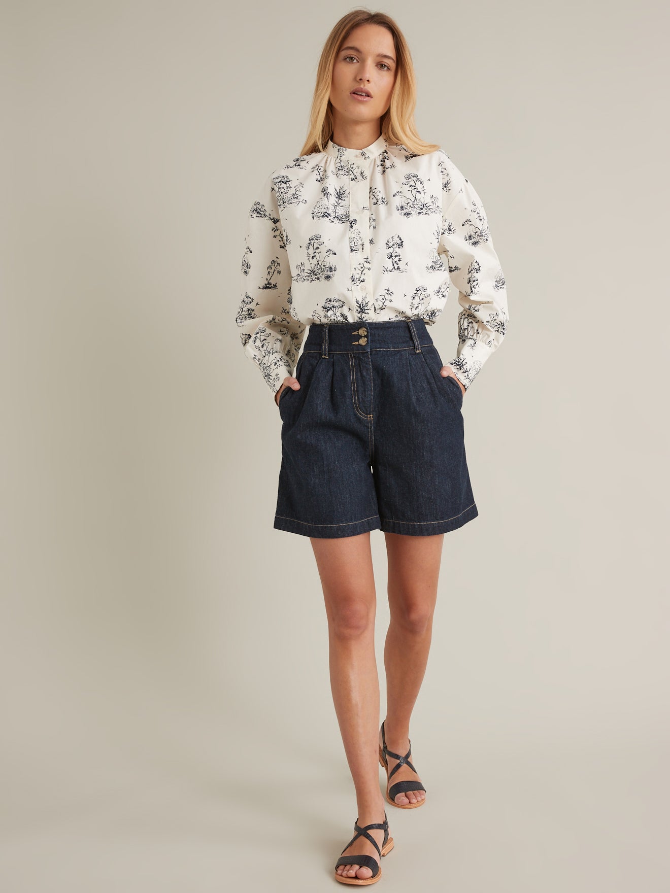 Short denim brut femme coton et chanvre